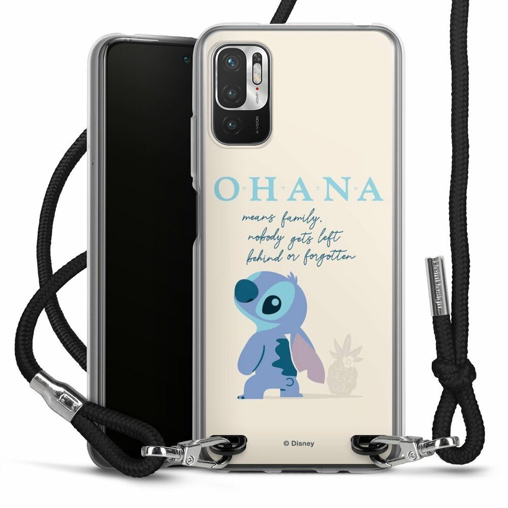 DeinDesign Handyhülle Lilo & Stitch Offizielles Lizenzprodukt Disney Ohana  Stitch, Xiaomi Redmi Note 10 5G Handykette Hülle mit Band Case zum Umhängen