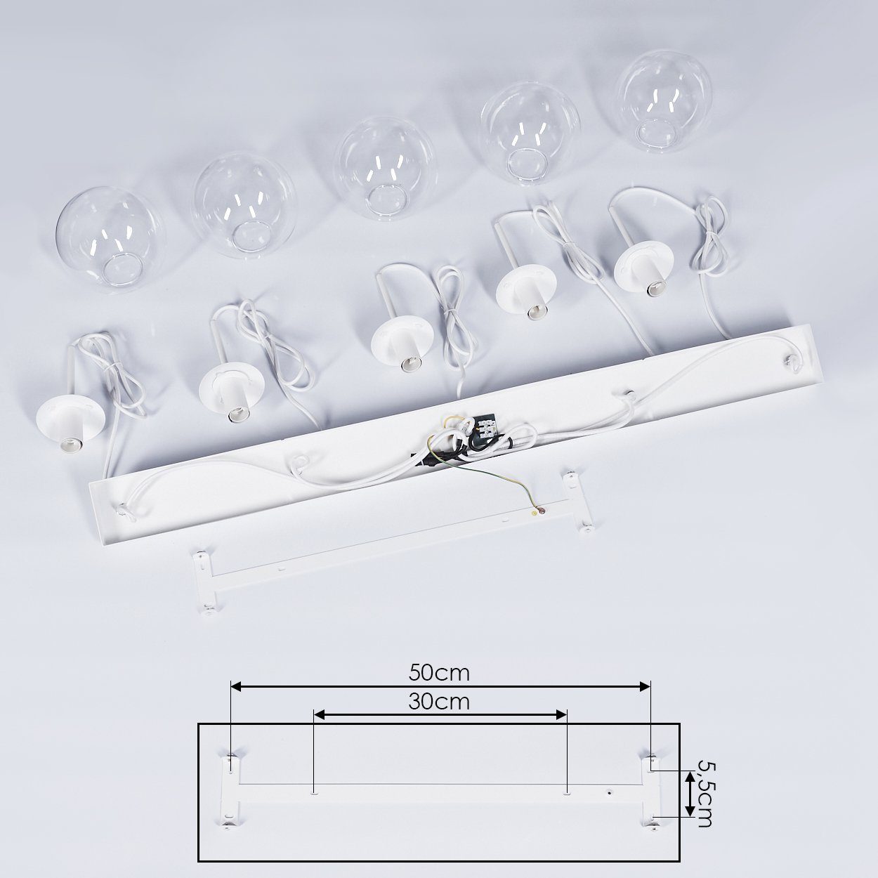Schirmen hofstein E14 Leuchtmittel, Design, Weiß/Klar Vintage Hängeleuchte aus Hängelampe ohne cm), m. Pendelleuchte im 149 Metall/Glas Höhe cm, aus (16 Echtglas »Arviè«, in