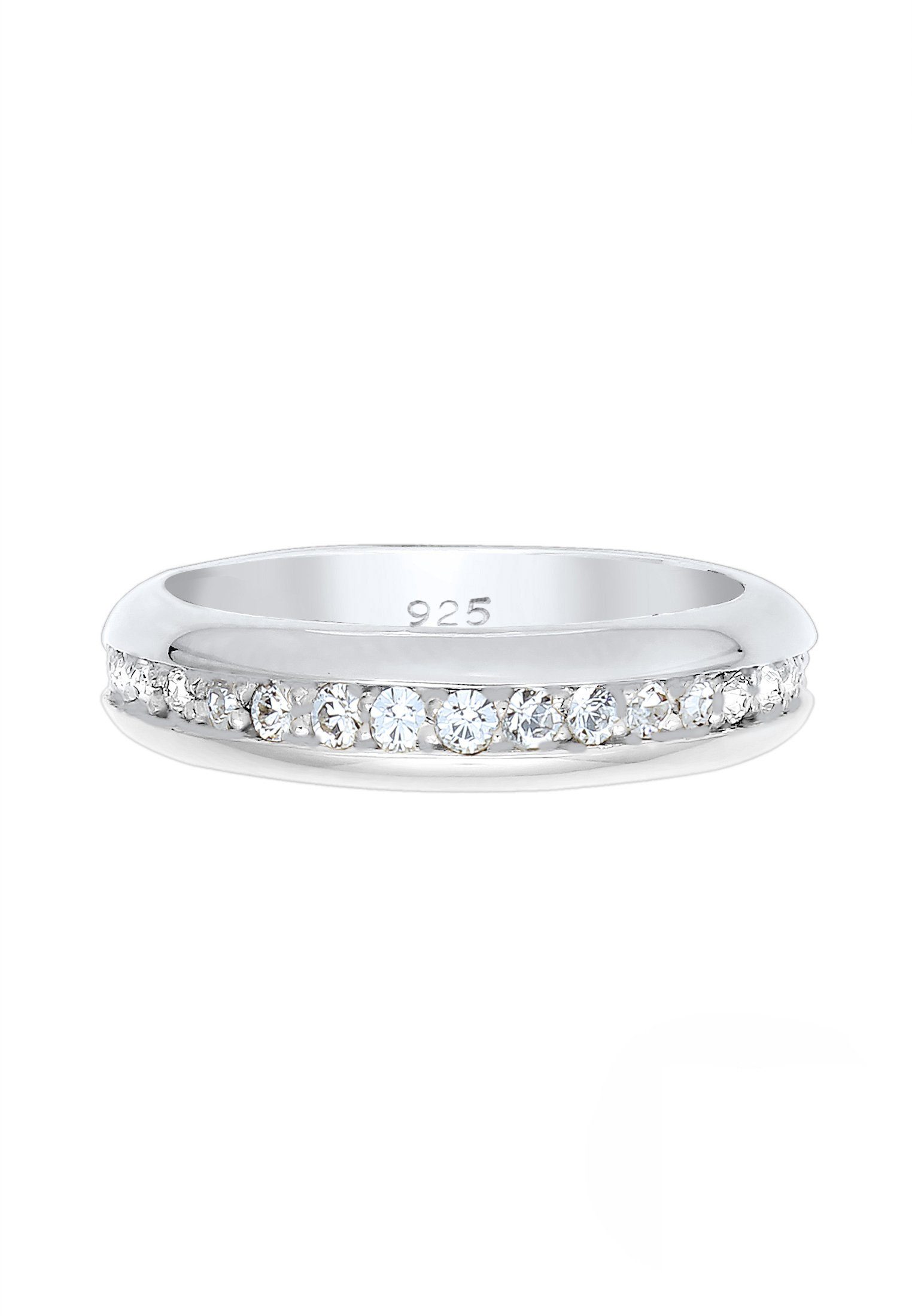 Elli Premium Fingerring Bandring Weiß 925 Sterling Silber, mit Kristallen v günstig online kaufen