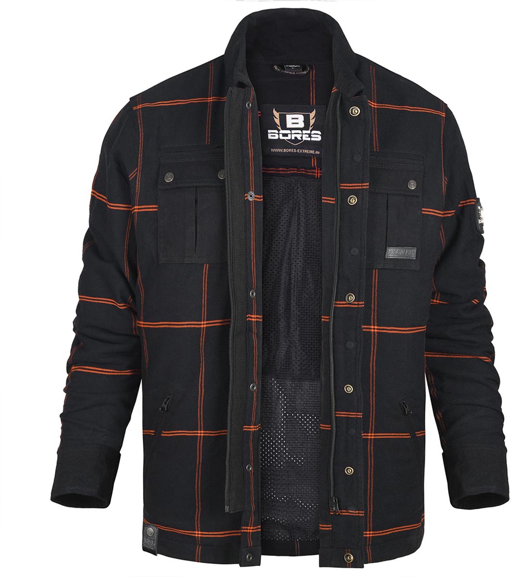 Bores Motorradjacke Lumberjack Premium Plus Bortexx Motorradhemd B wasserabweisend