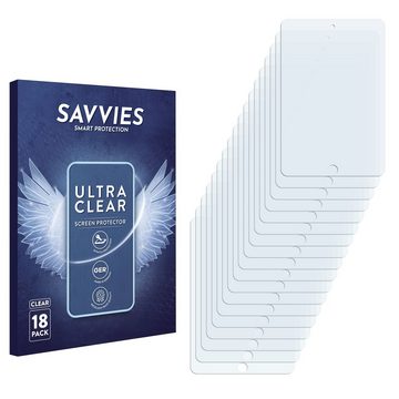 Savvies Schutzfolie für Apple iPad Mini 5 2019 (5. Gen), Displayschutzfolie, 18 Stück, Folie klar