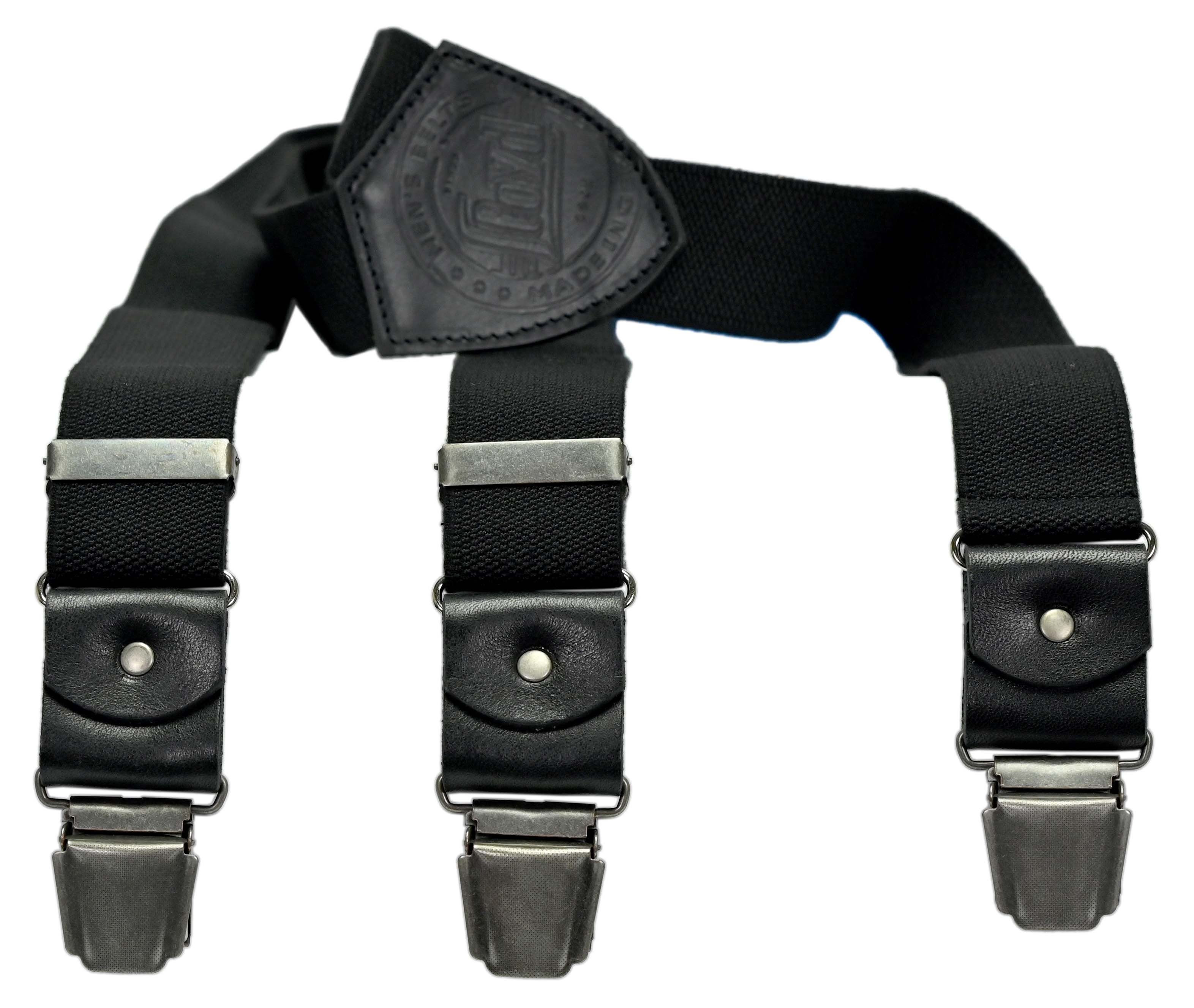 LLOYD Men’s Belts Hosenträger LLOYD-Hosenträger 35 mm 3-streifig Lederrückenteil und Casual-Clips black
