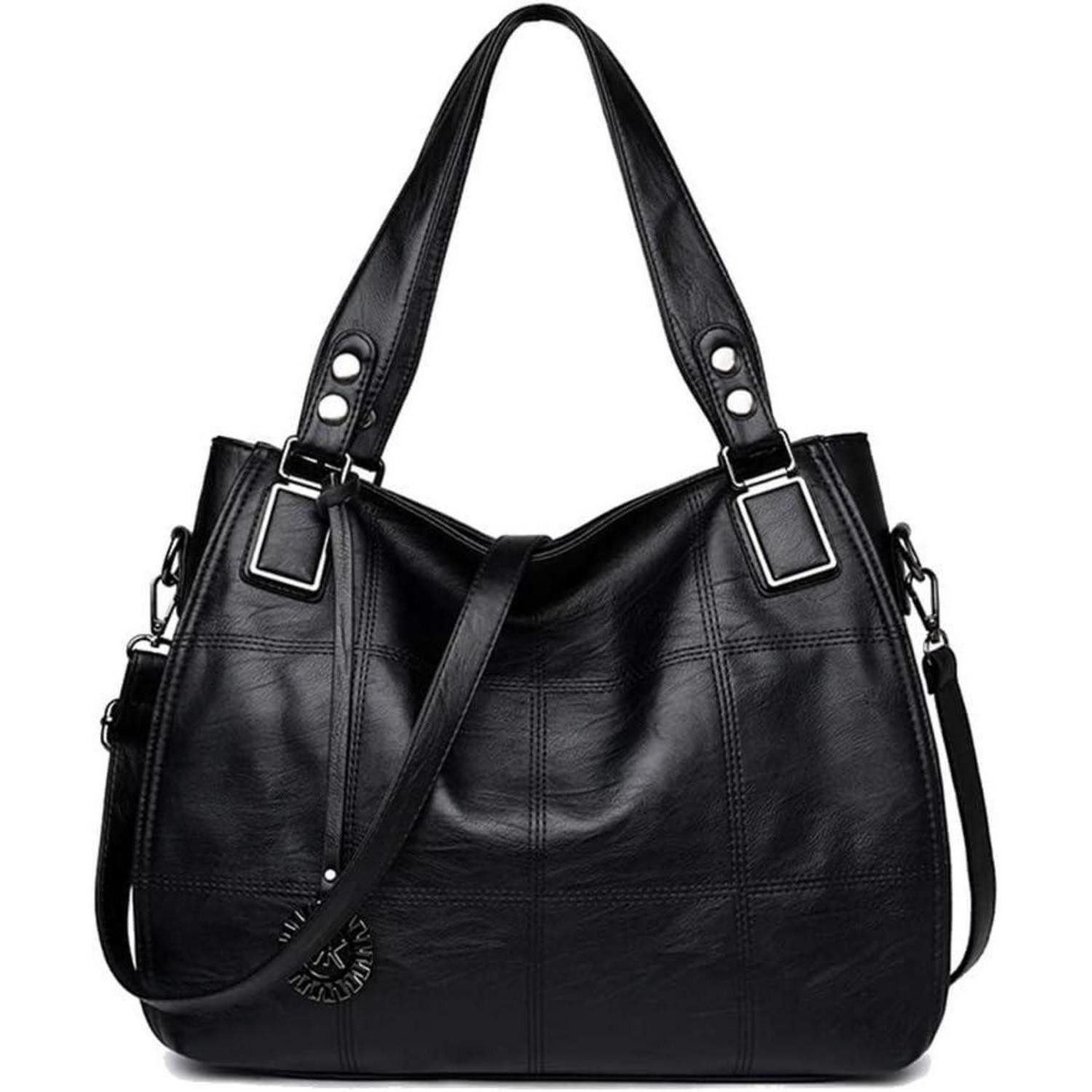 LuxusKollektion Schultertasche Damen Hobo Schultertasche Shopper PU-Leder Schwarz Handtasche
