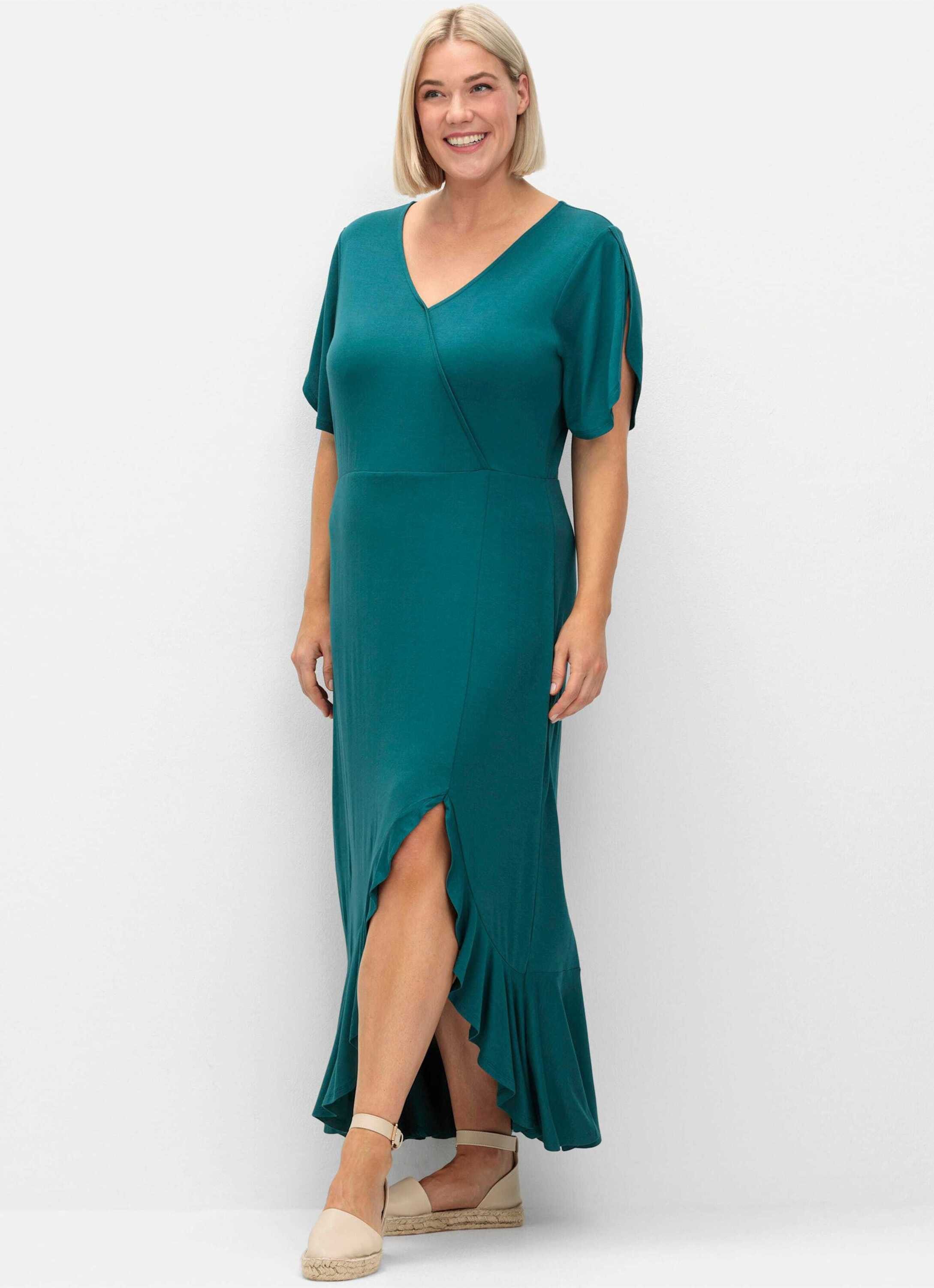 Sheego Strandkleid Jerseykleid Kurzarm