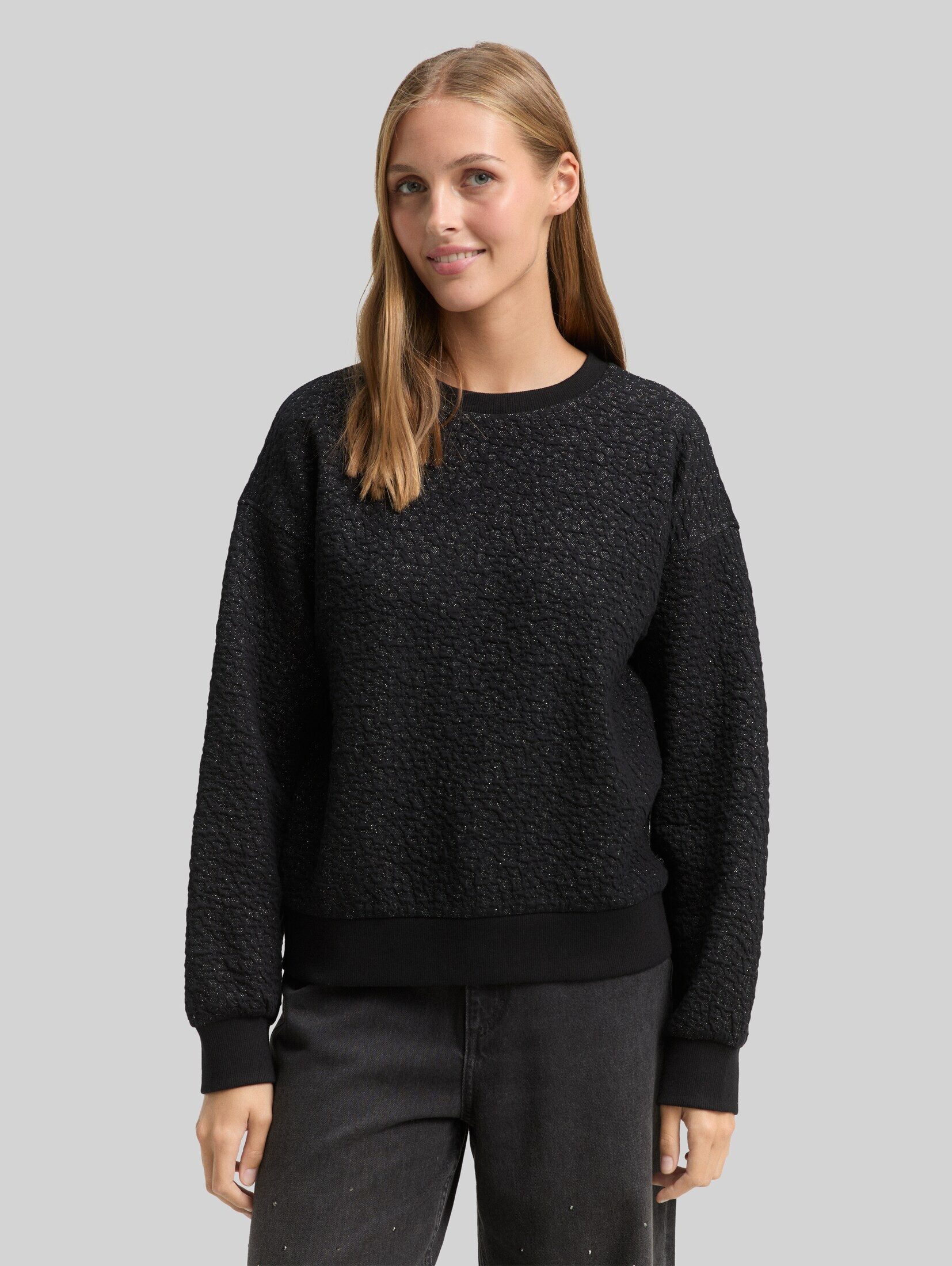 TOM TAILOR Denim Sweatshirt Strick & Sweatshirts Sweatshirt mit Glitzer-Effekt