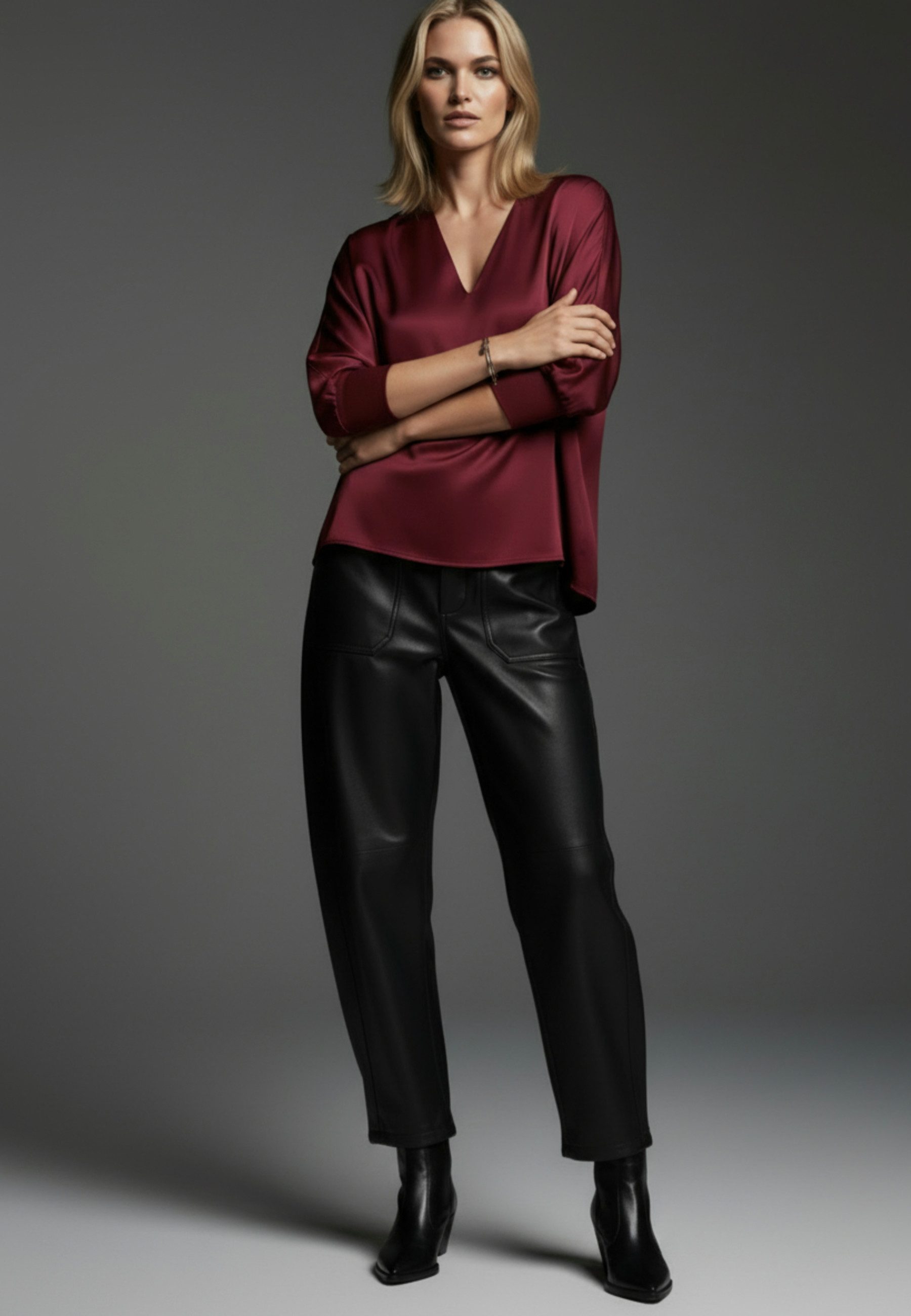 Andijamo-Fashion Schlupfbluse CHARMING Satinbluse mit dezentem Glanz günstig online kaufen