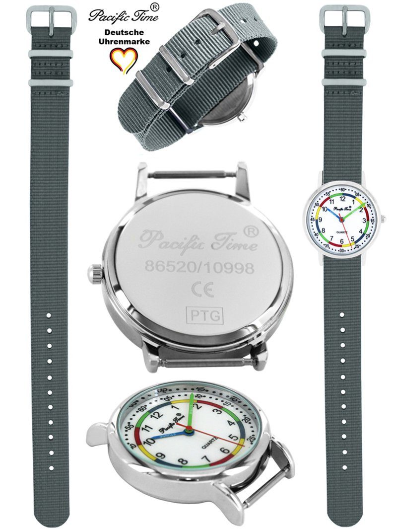 Pacific grau Quarzuhr Lernuhr Kinder Design - Match Wechselarmband, und Mix Gratis Versand First Armbanduhr Time