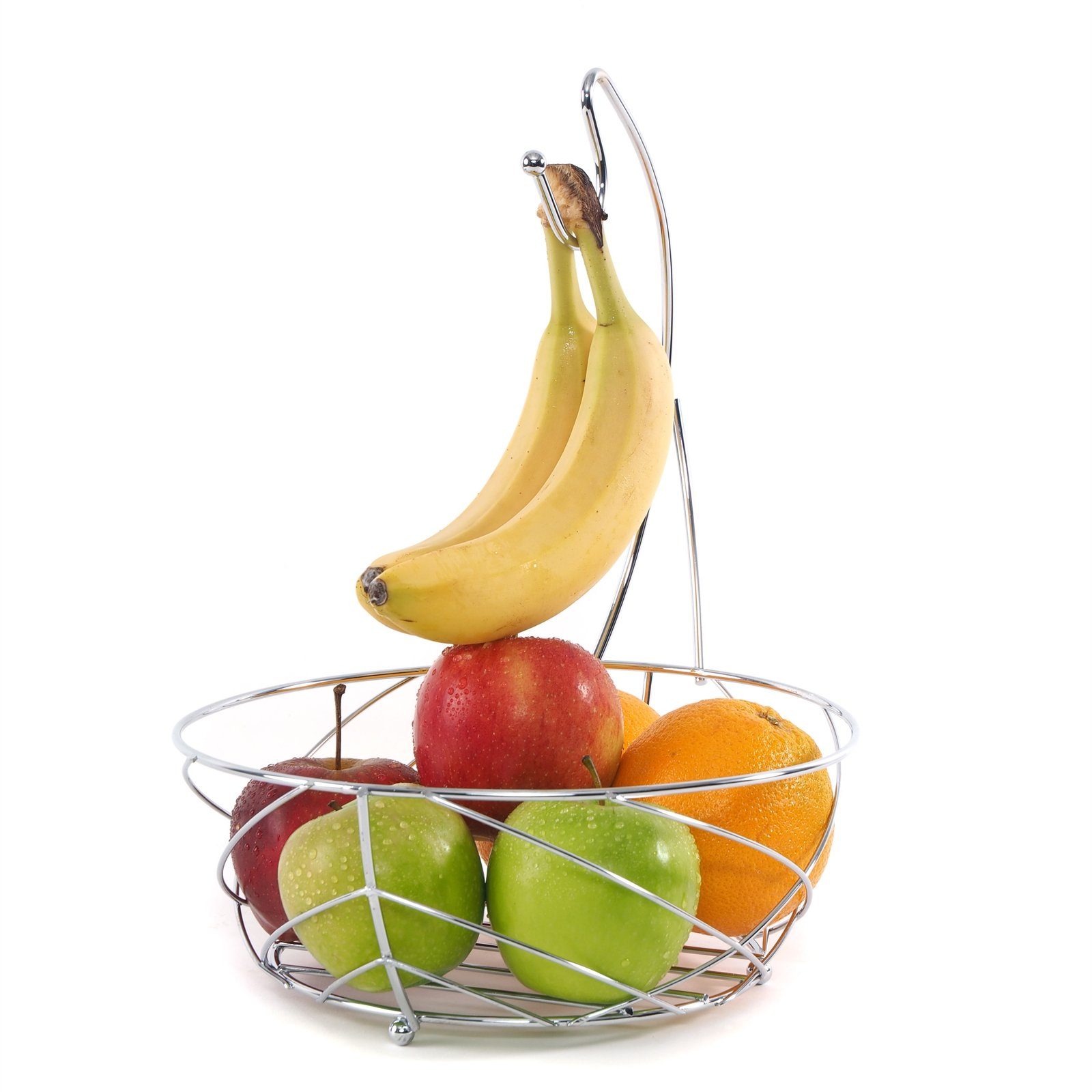 Früchtekorb OBSTKORB DELIGHTS cm, Ø 25 Bananenhaken, "FRESH", METALL mit Obstschale DESIGN
