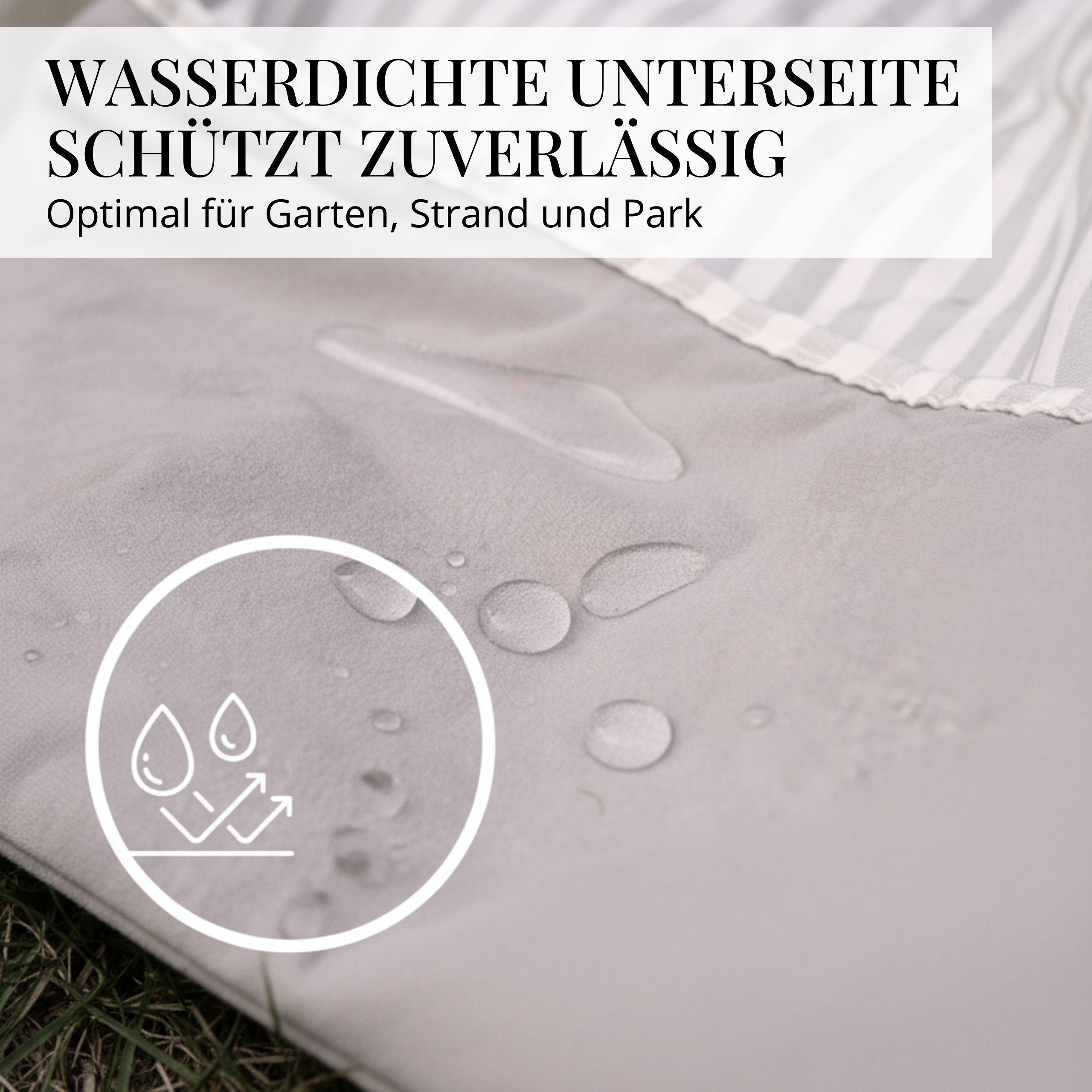 Picknickdecke waschbar, Picknickdecke 140x200cm, Picknickdecke beige, LIVLIG