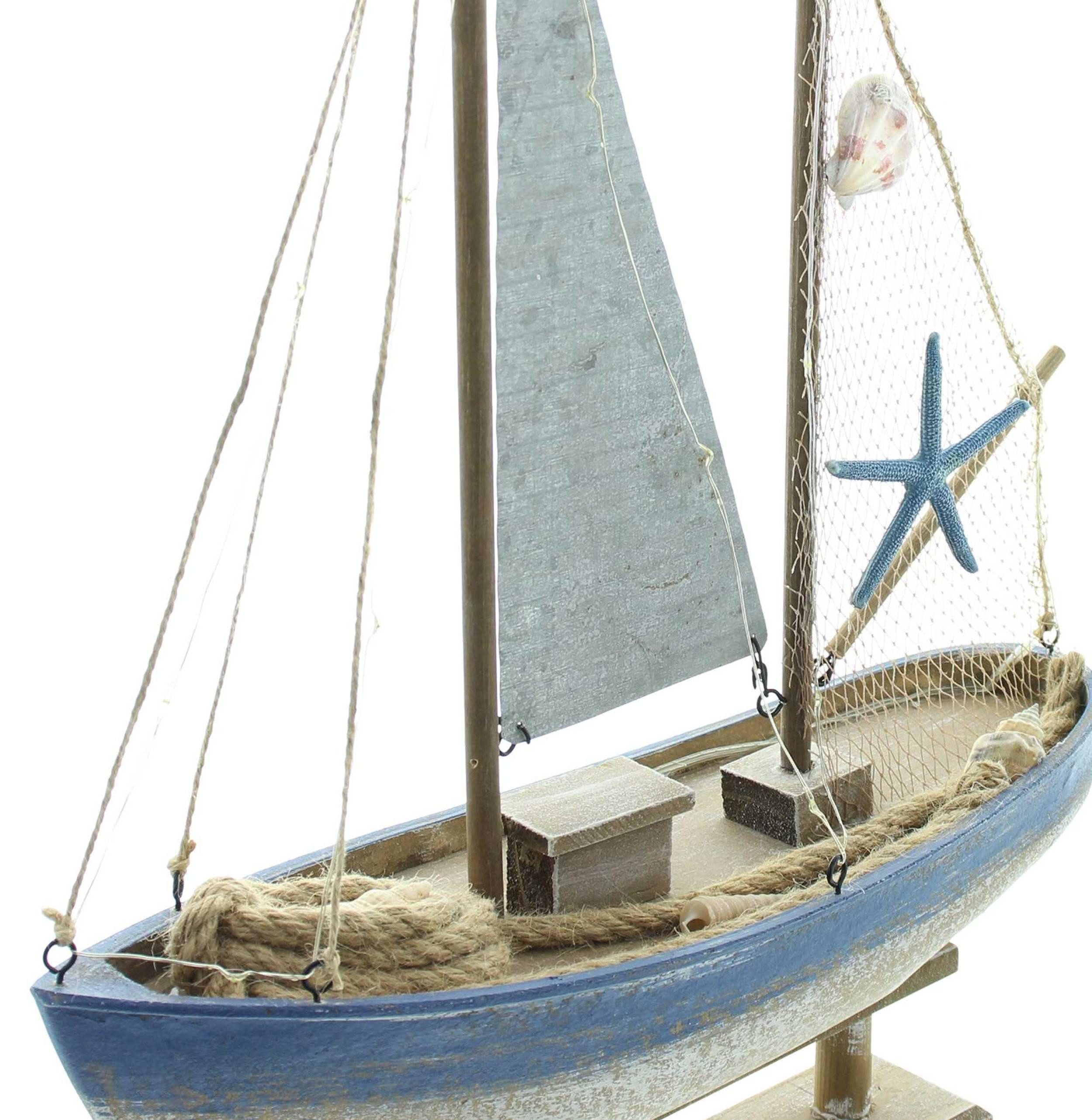 Frank Flechtwaren LED Dekoobjekt LED-Deko "Segelschiff"