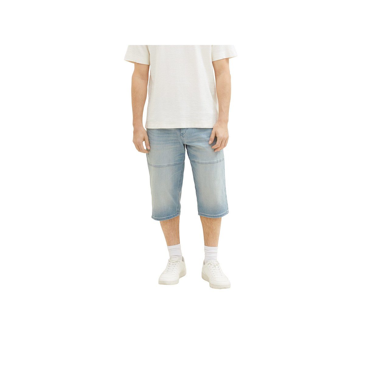 Cargoshorts (1-tlg., uni regular Angabe) stone light TAILOR denim blue keine grey TOM