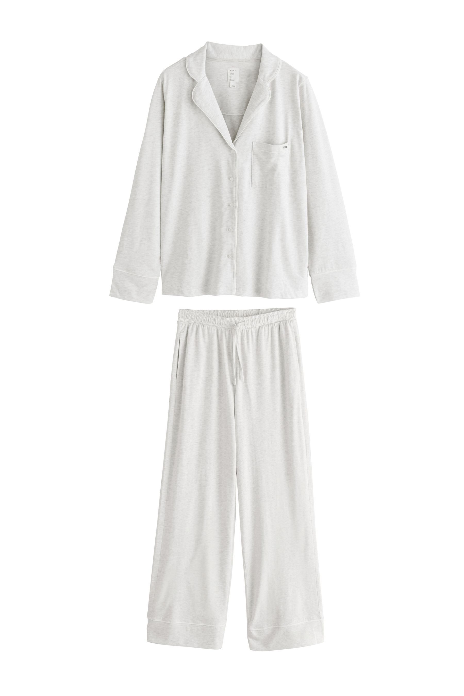 Next Pyjama Jersey-Pyjama mit Knopfleiste (2 günstig online kaufen