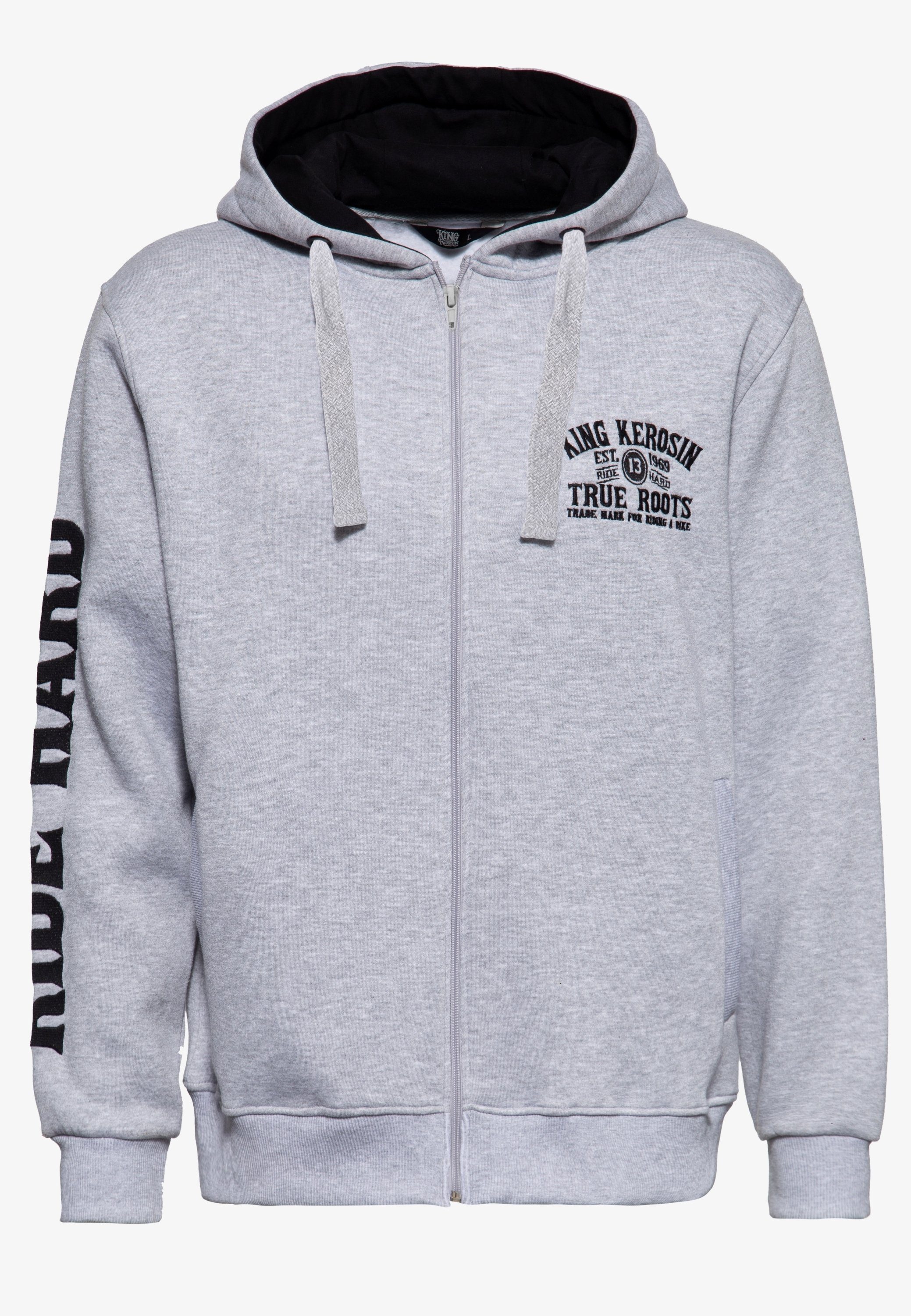 KingKerosin Kapuzensweatjacke True Roots meliert