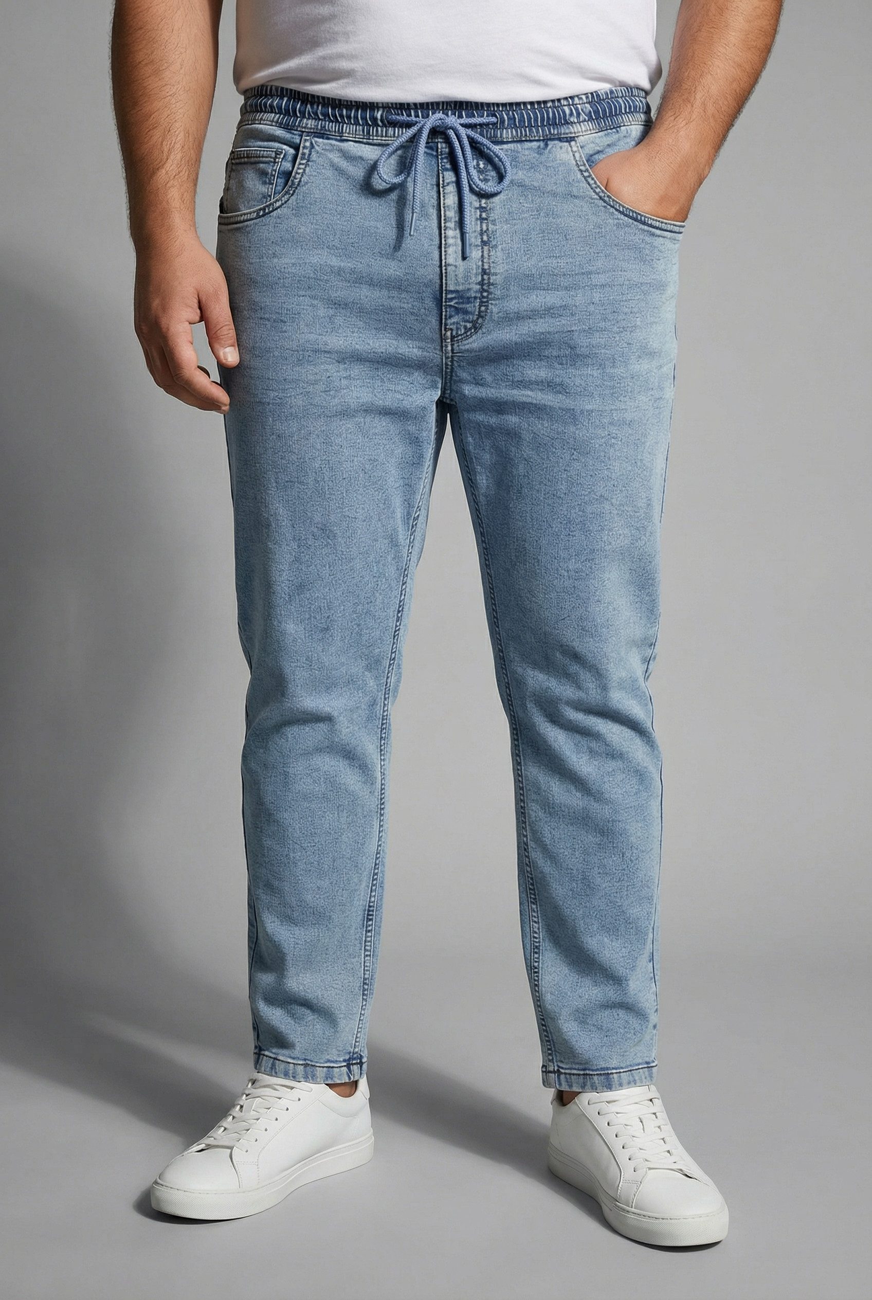 Man's World Plus Schlupfjeans gerade geschnittenes Bein, Regular-Fit, mit Kordelzug