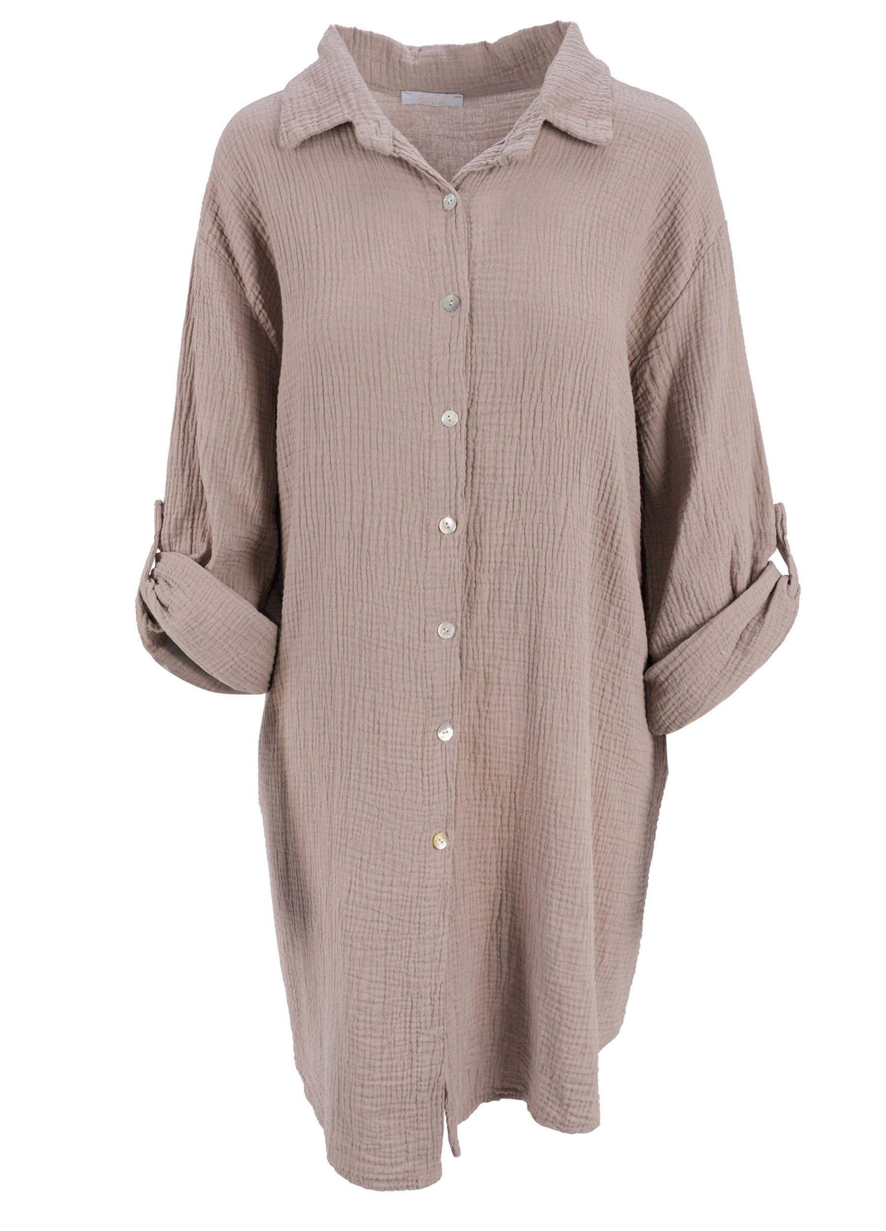 Seasons of April Hemdbluse Oversized Musselinbluse günstig online kaufen