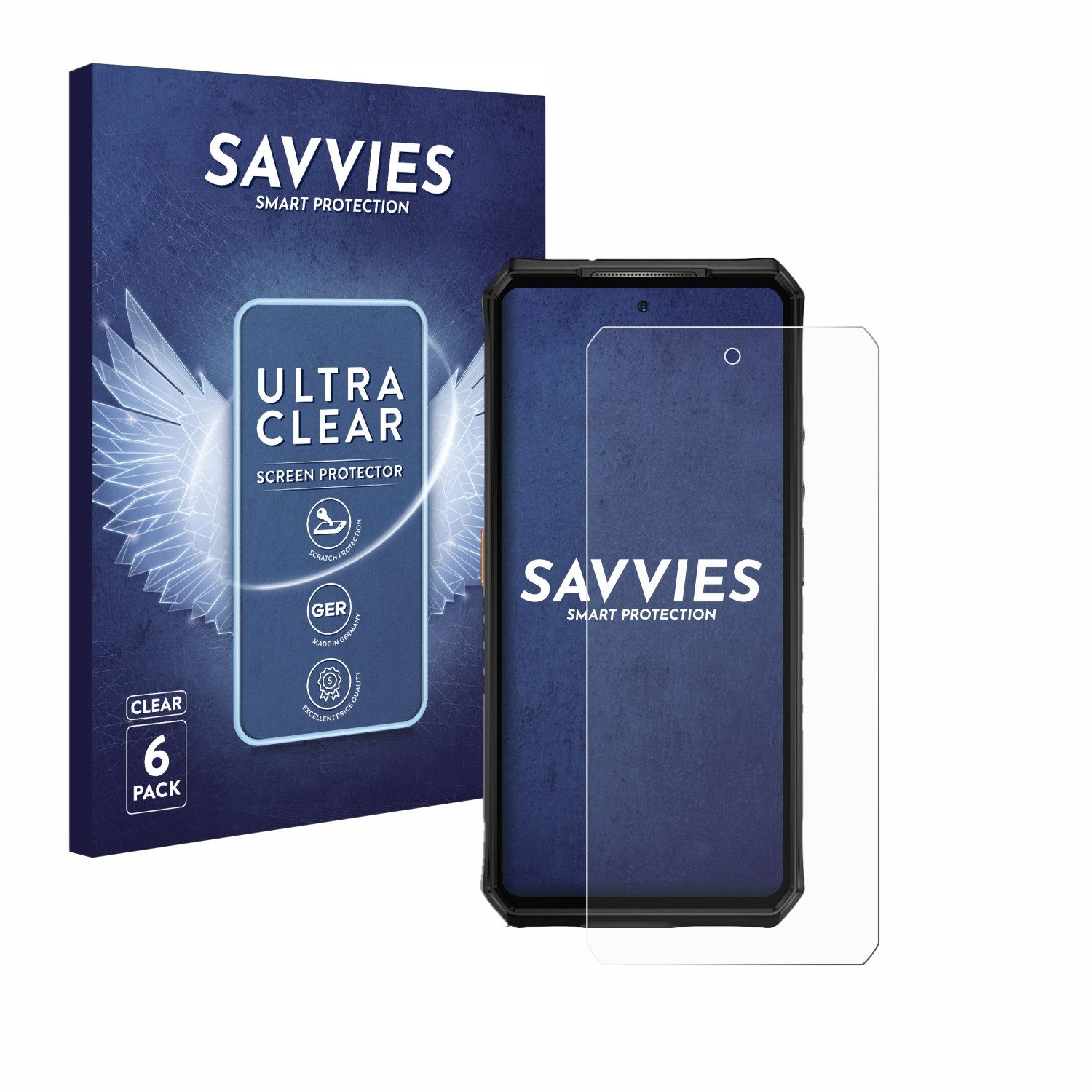 Savvies Displayschutzfolie Schutzfolie für Ulefone Armor 28 Ultra Thermal, 6 Stück, Displayschutz Schutz Folie Klar Transparent