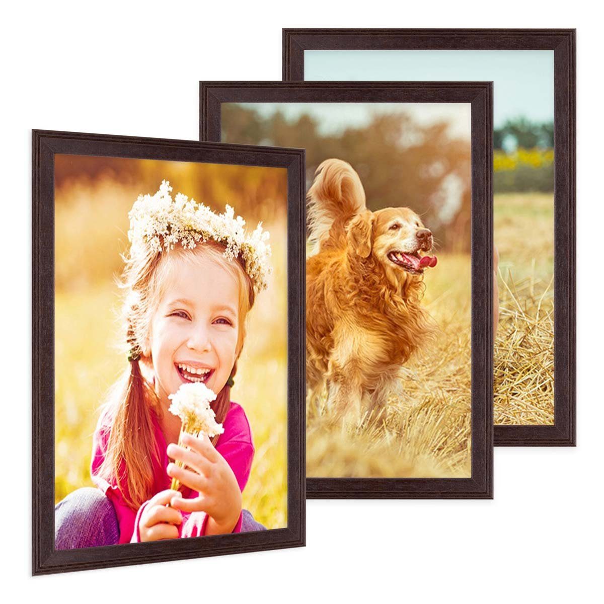 PHOTOLINI Bilderrahmen 3er Set im Landhaus-Stil günstig online kaufen