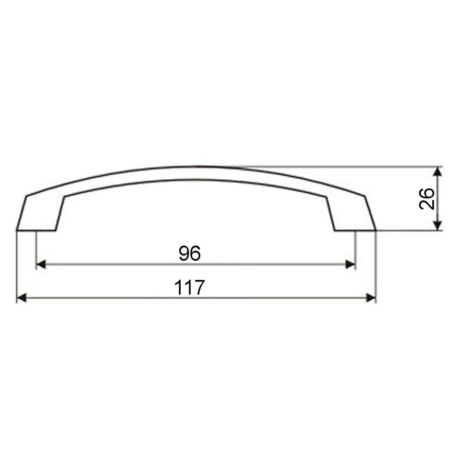 SO-TECH® Möbelgriff Bügelgriff THEA BA 96 - 128 mm - incl. Schrauben, Lochabstand 96 mm Chrom matt - inkl. Schrauben – Bild 4 von 5