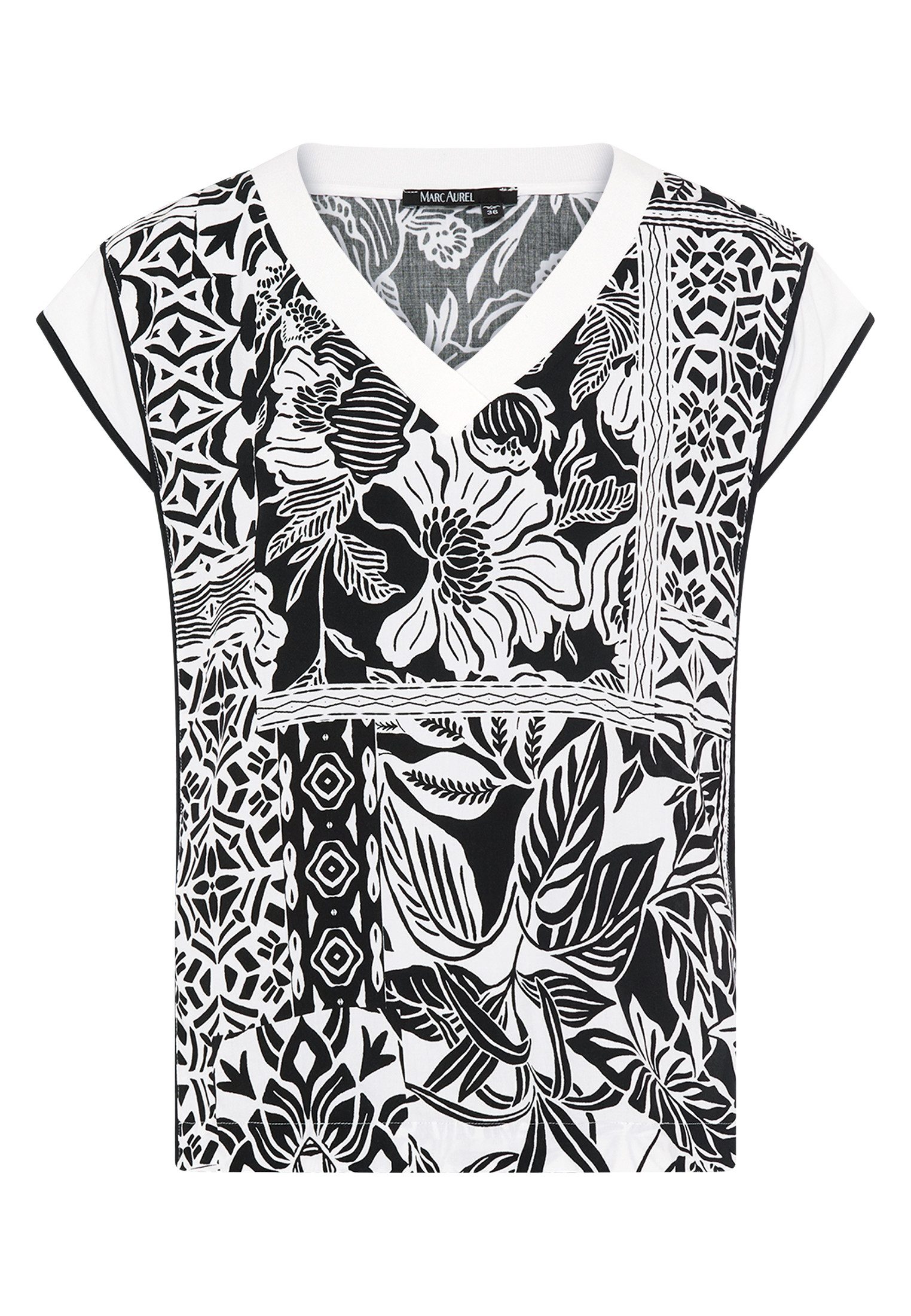 MARC AUREL Blusentop mit Patchwork-Print