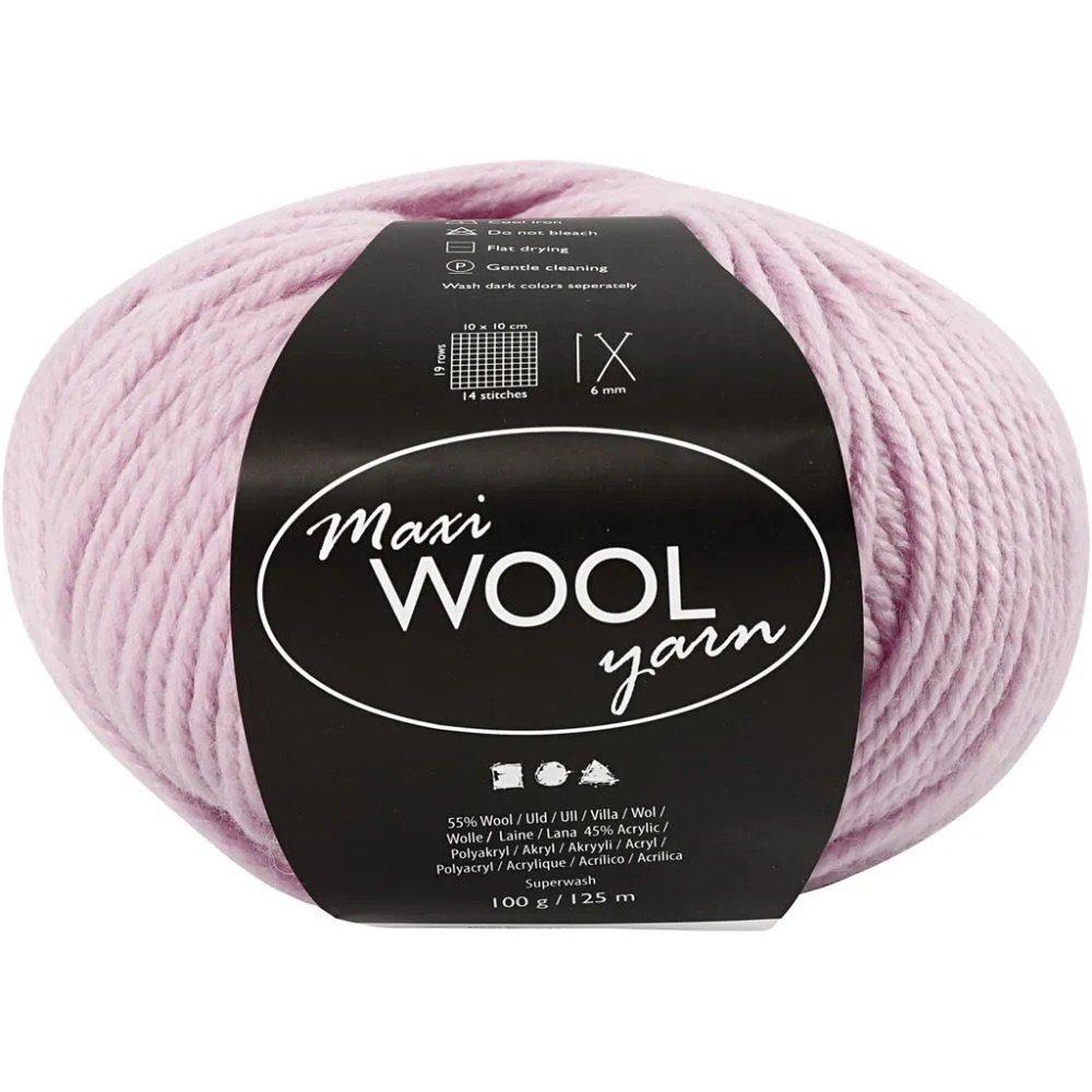 Creotime Dekofigur 1 Knäuel g/ yarn, 100 Rose WOOL Wolle L: m, 125 Maxi