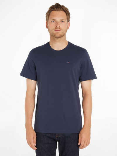 Tommy Jeans T-Shirt TJM ESSENTIAL SOLID TEE Regular Fit mit Rundhalsausschnitt und dezenter Logo-Flag