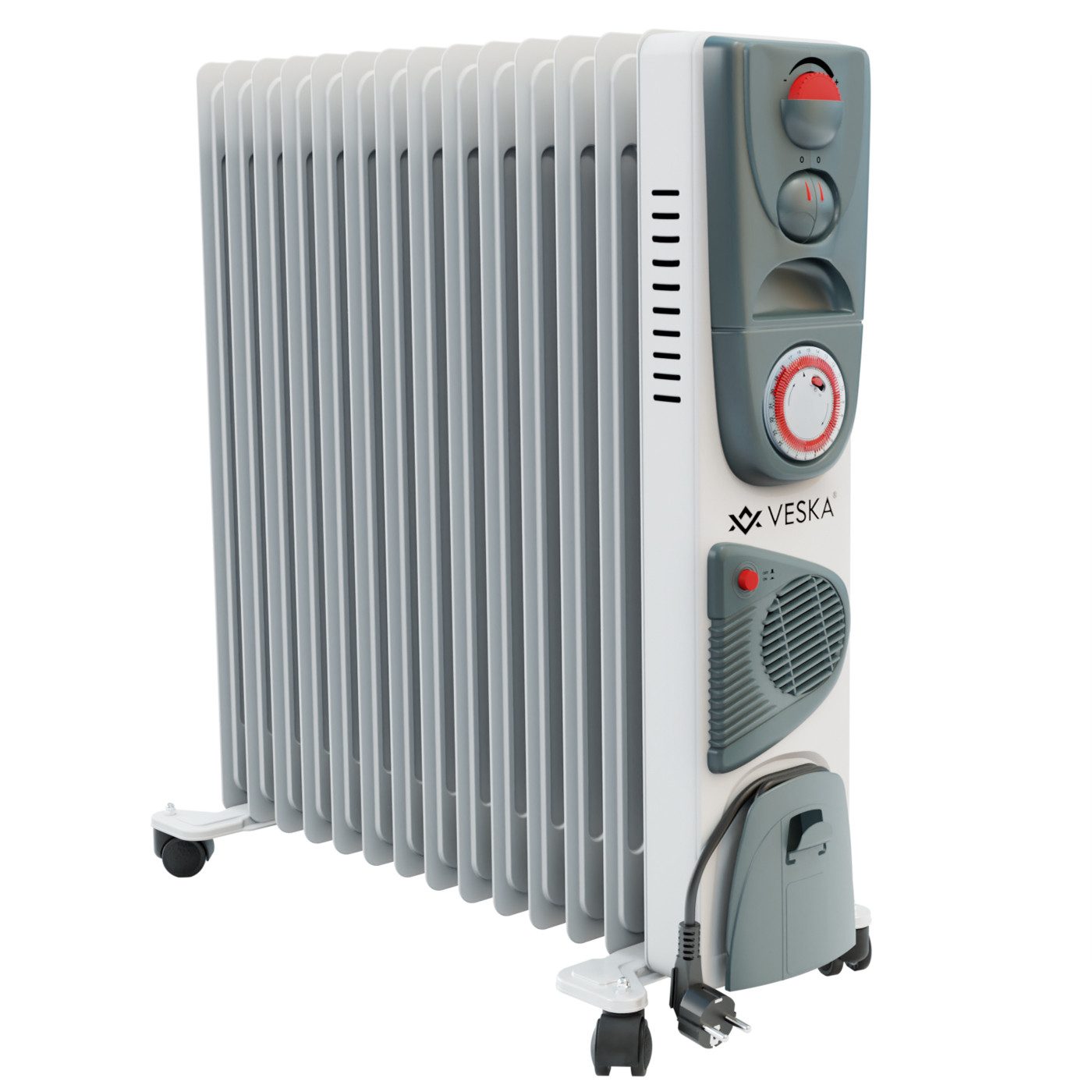 VESKA Heizkörper Elektroheizung 2900W Öl Radiator Elektro Heizung mit 24h Timer, Heizlüfter, Abschaltautomatik, 2500/2900 Watt