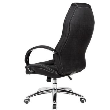 Amstyle Chefsessel SPM1.409 (Stoff Jeans-Optik Schwarz Bürodrehstuhl bis 120 kg), Design Drehstuhl, Schreibtischstuhl Drehbar