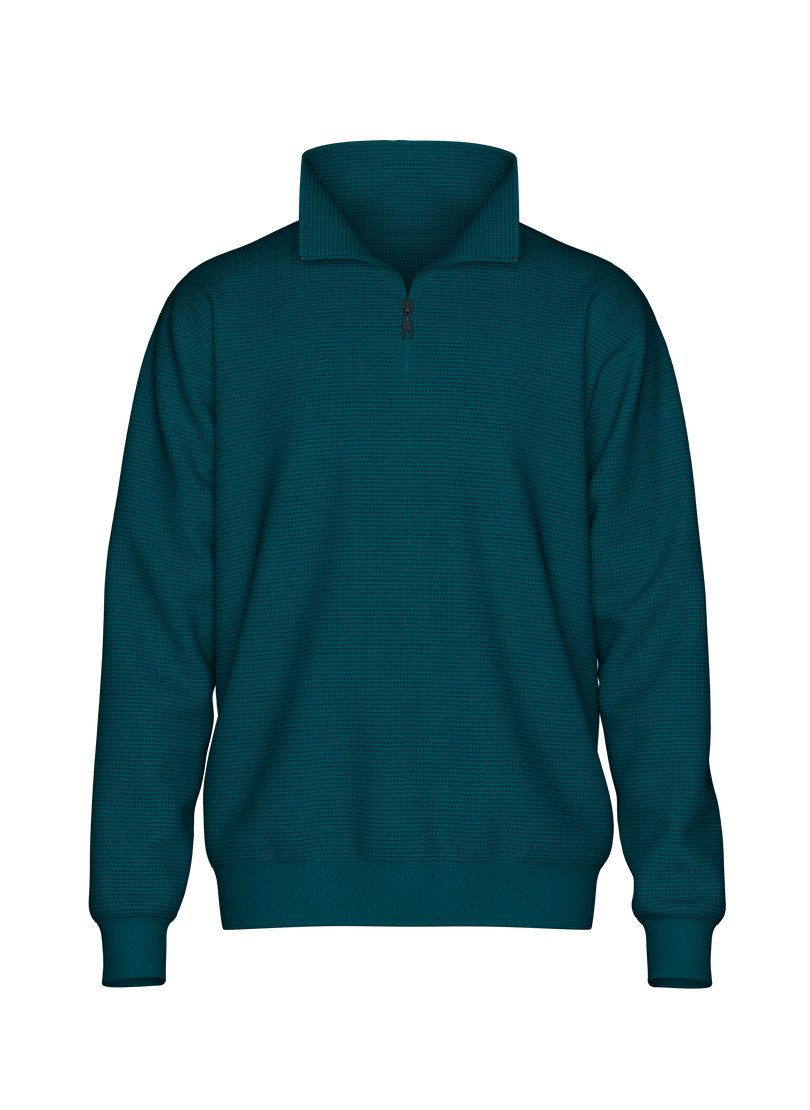 Trigema Sweatshirt TRIGEMA Troyer in Waffeloptik günstig online kaufen
