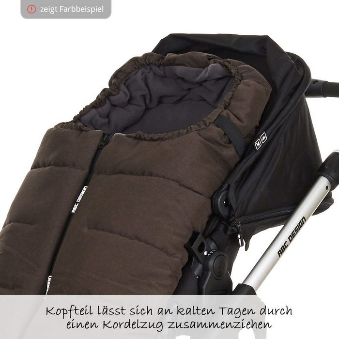 ABC Design Fußsack Black Winter - Fußsack Baby für Kinderwagen und Buggy CH9600
