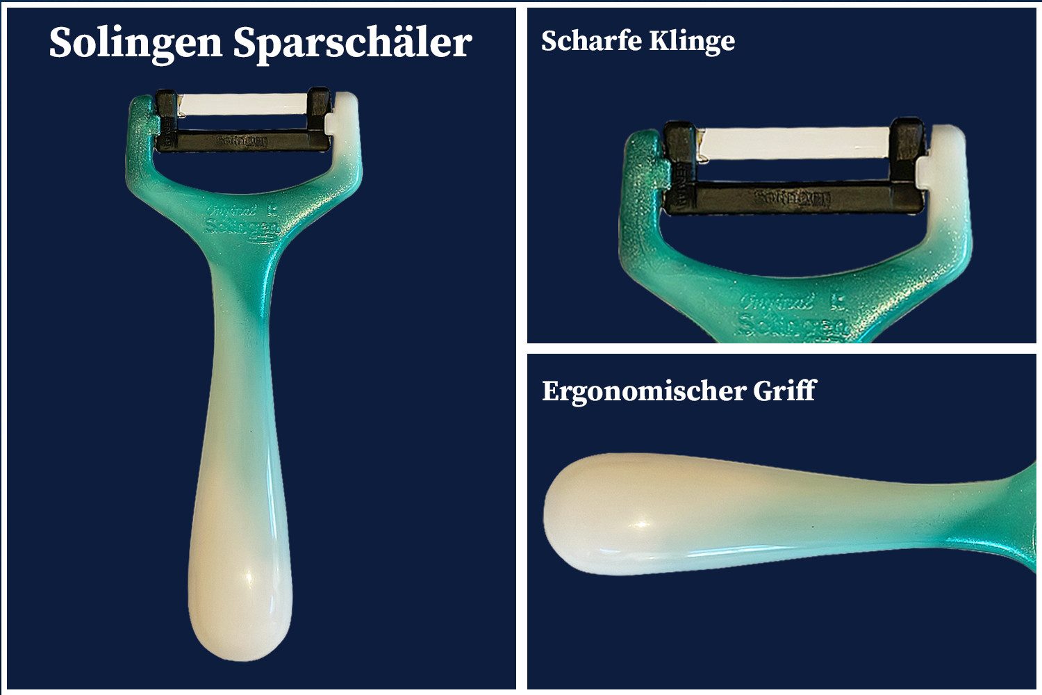SMI Schälmesser SMI 12-tlg Solingen Schälmesser Sparschäler Obstmesser Gemüsemesser, Küchenmesser Wellenschliff