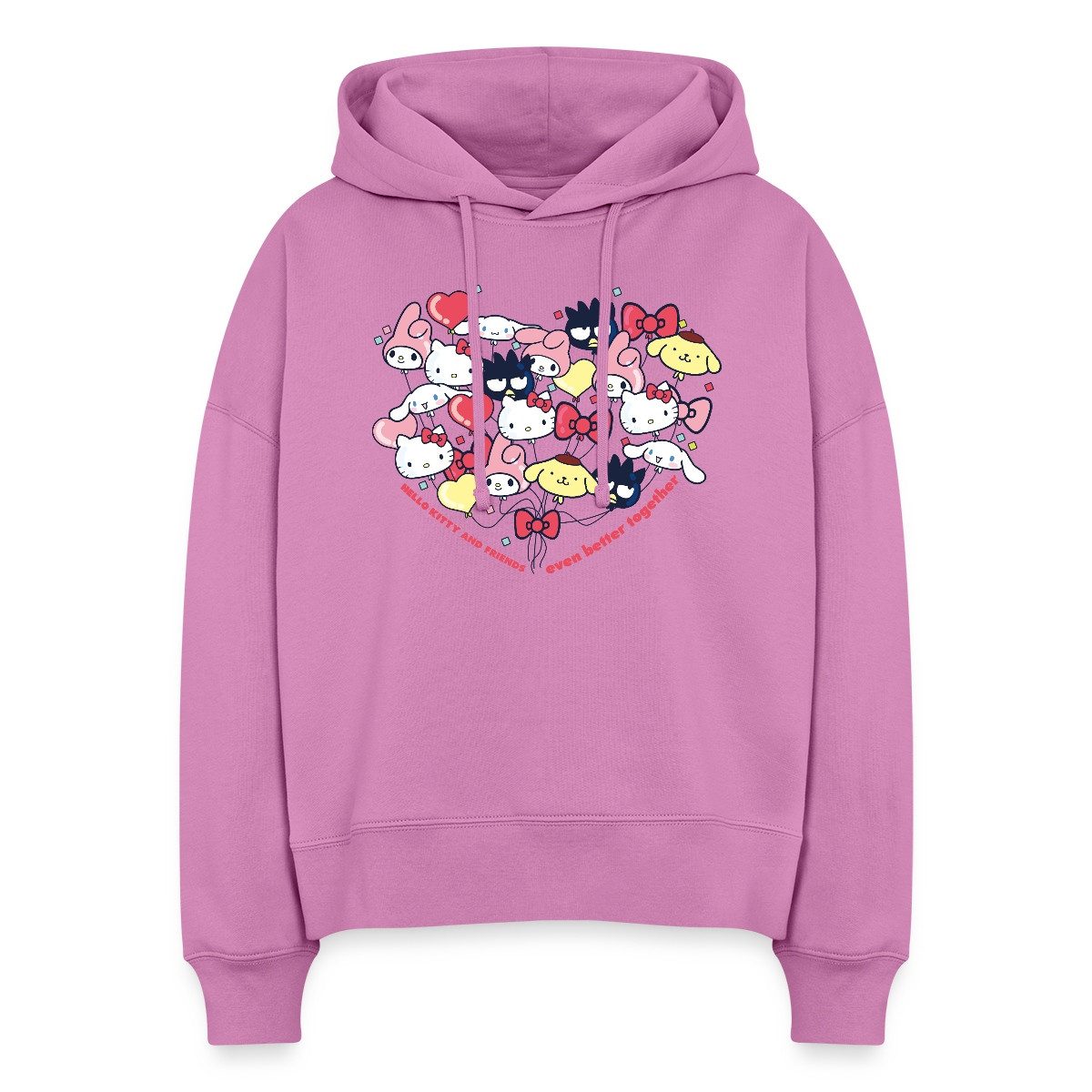 Hoodie Hello Kitty And Friends Ballons Frauen Boxy Organic Hoodie