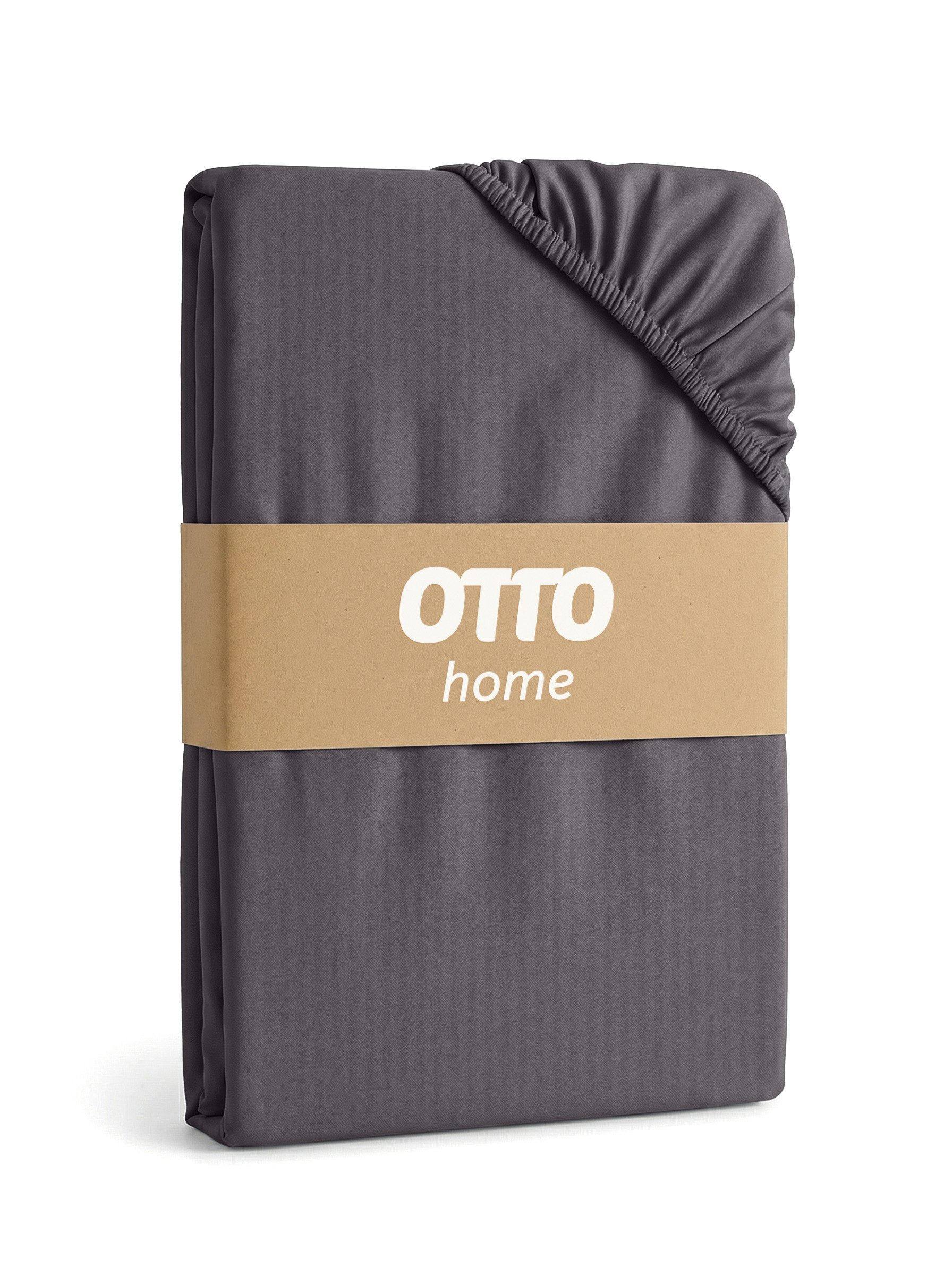 OTTO home Spannbettlaken PHYSALIS in BASIC und PREMIUM Qualität, 100% Baumwolle, Jersey (160 g/m), Gummizug: rundum, (1 Stück), für Matratzen bis 18 cm Höhe, Bettlaken, Spannbetttuch, pflegeleicht