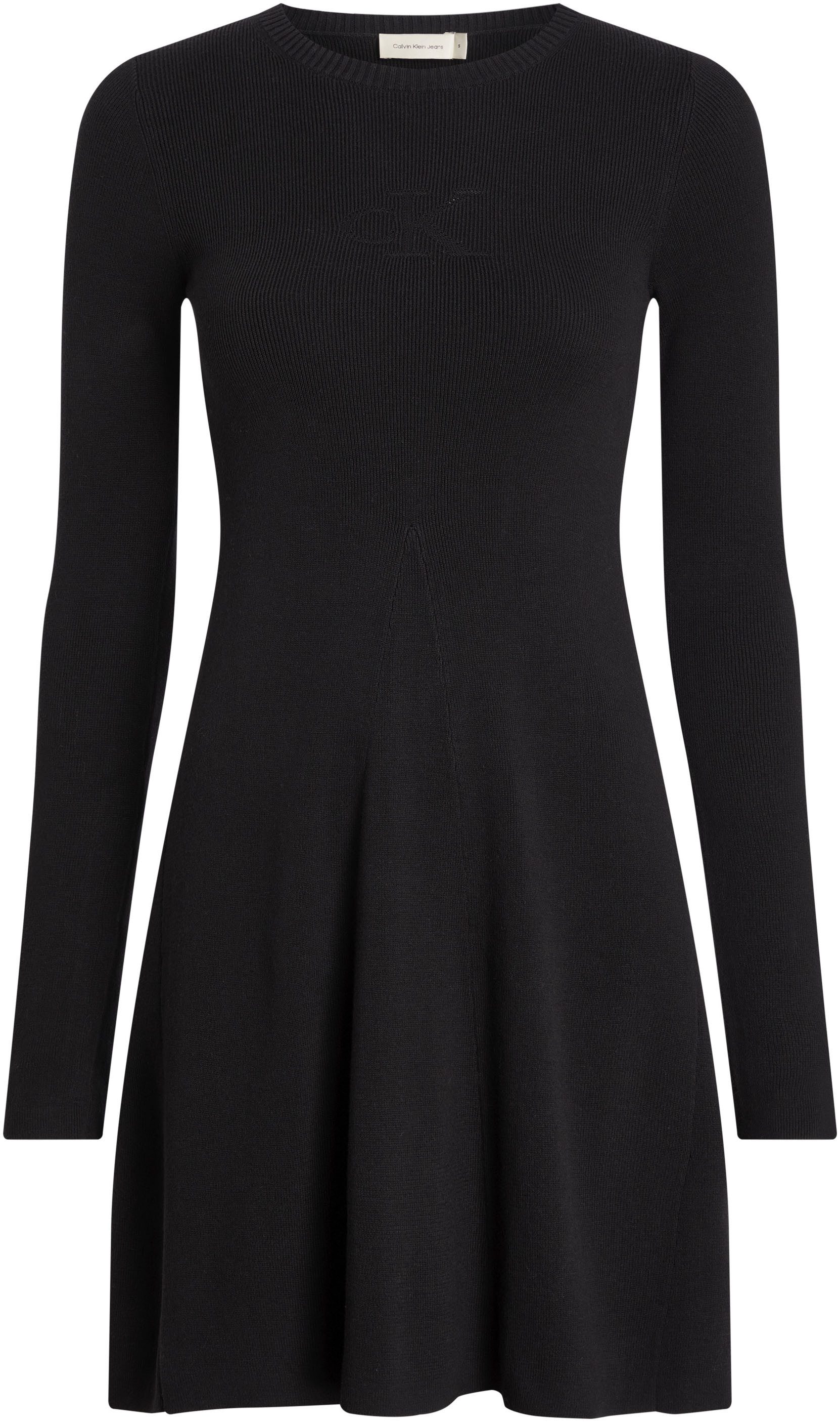 Calvin Klein Jeans Skaterkleid CK INTARSIA SWEATER DRESS mit Logostickerei günstig online kaufen
