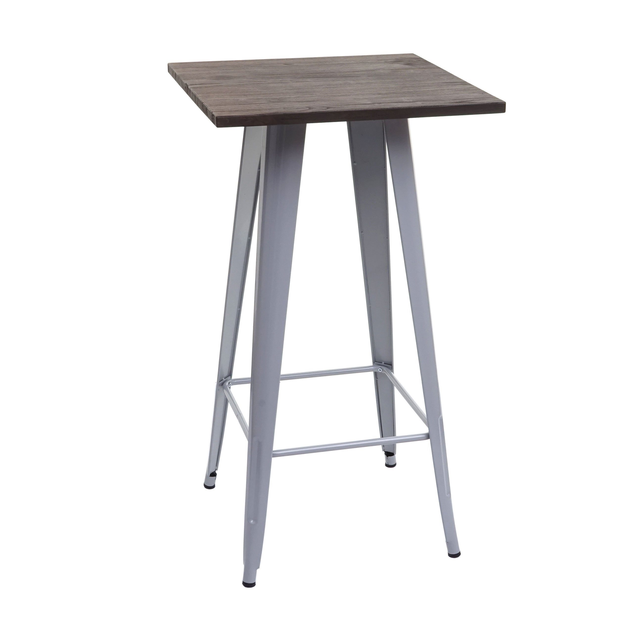 MCW Bartisch MCW-A73-Tisch, Industriedesign, Holztischplatte grau,braun