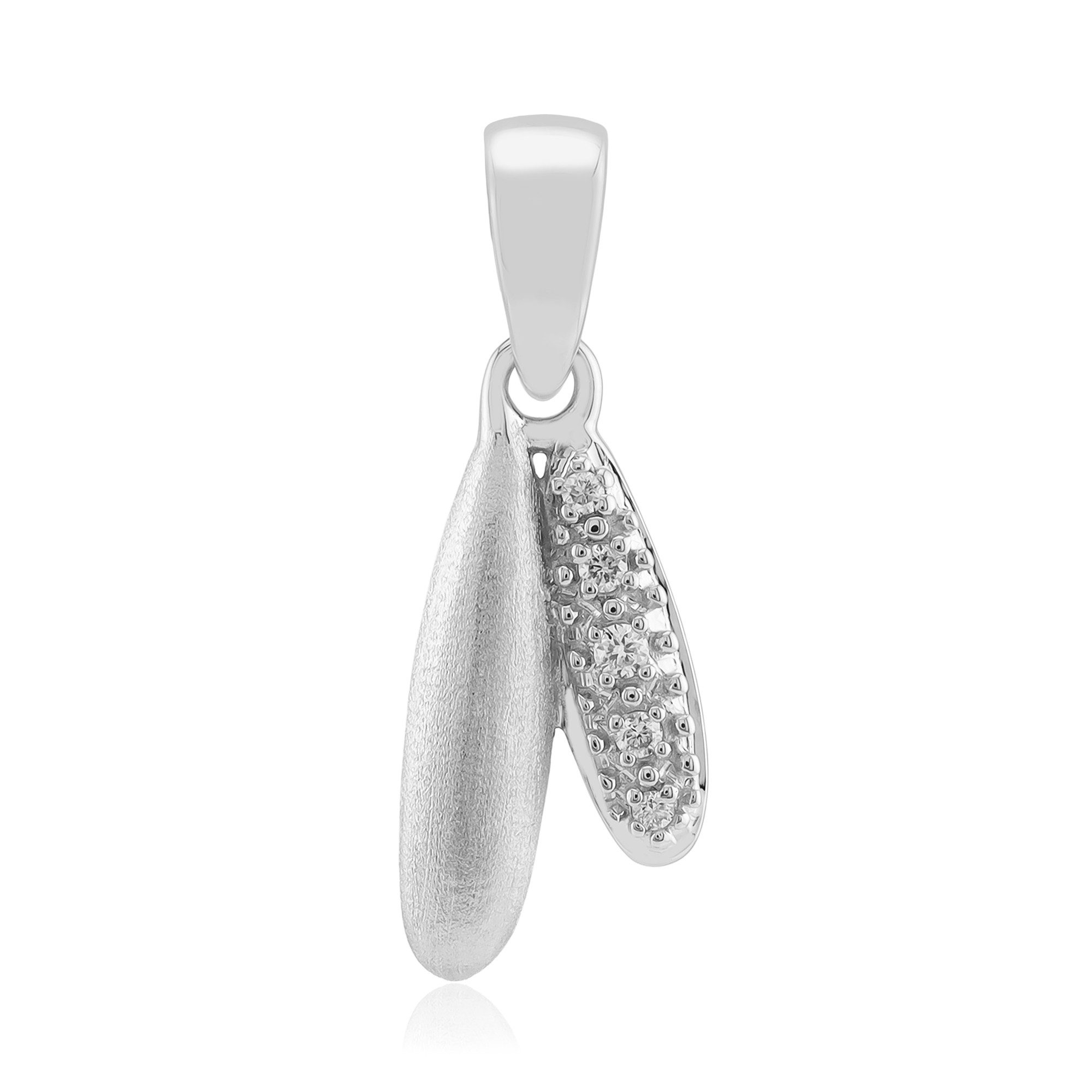 Cavill Kettenanhänger Cavill Diamant Silberanhänger 925 Sterling, rhodiniert, 0,03 ct oval (1-tlg)