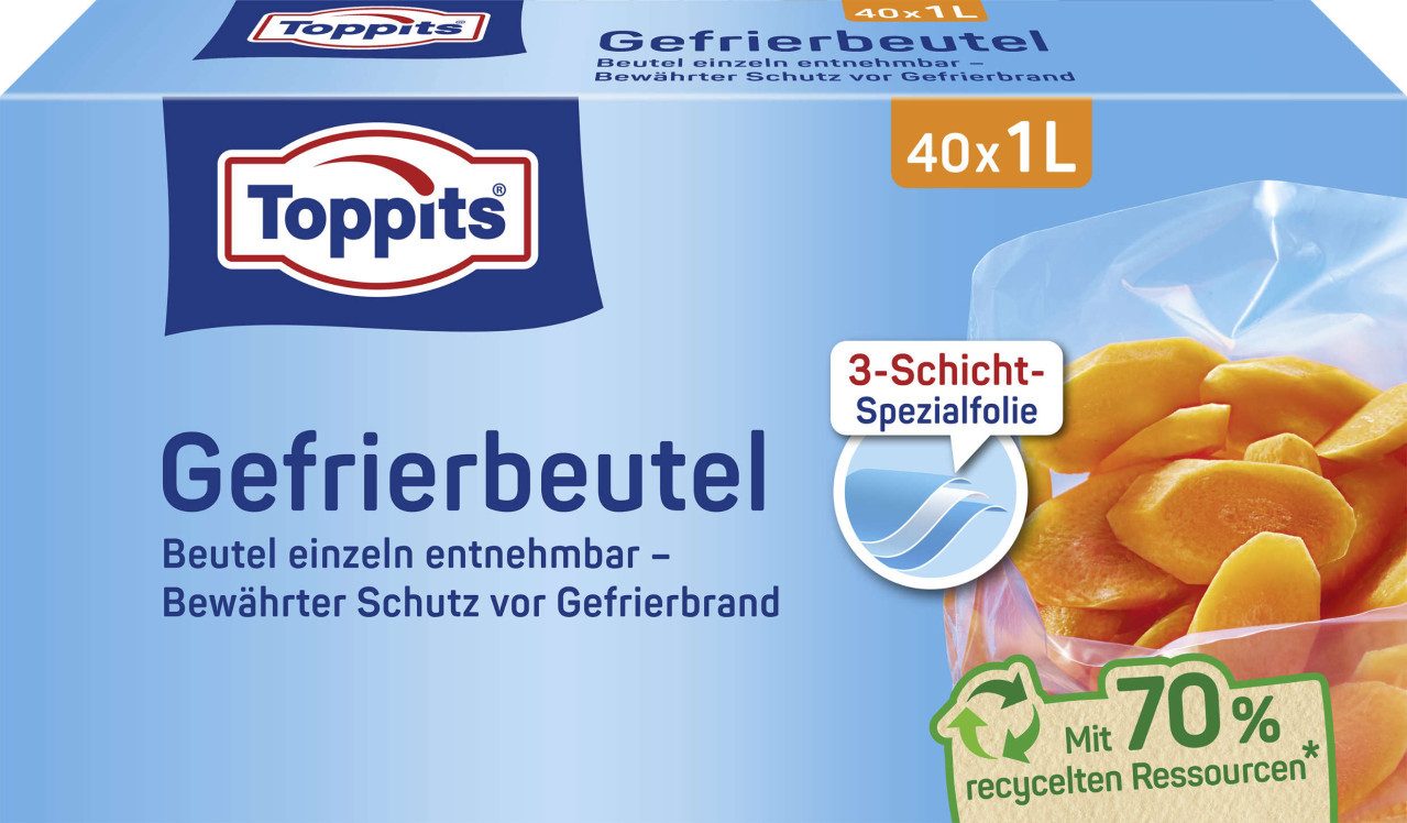Gefrierbeutel Toppits Gefrierbeutel 1 L, 40 Stück