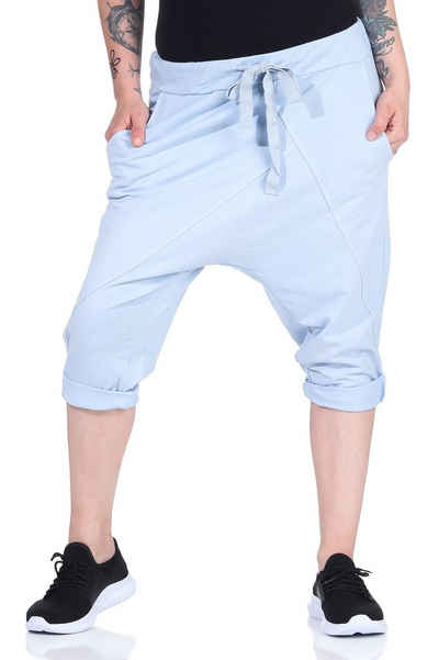 CLEO STYLE Jogginghose Bermuda 107 Hellblau