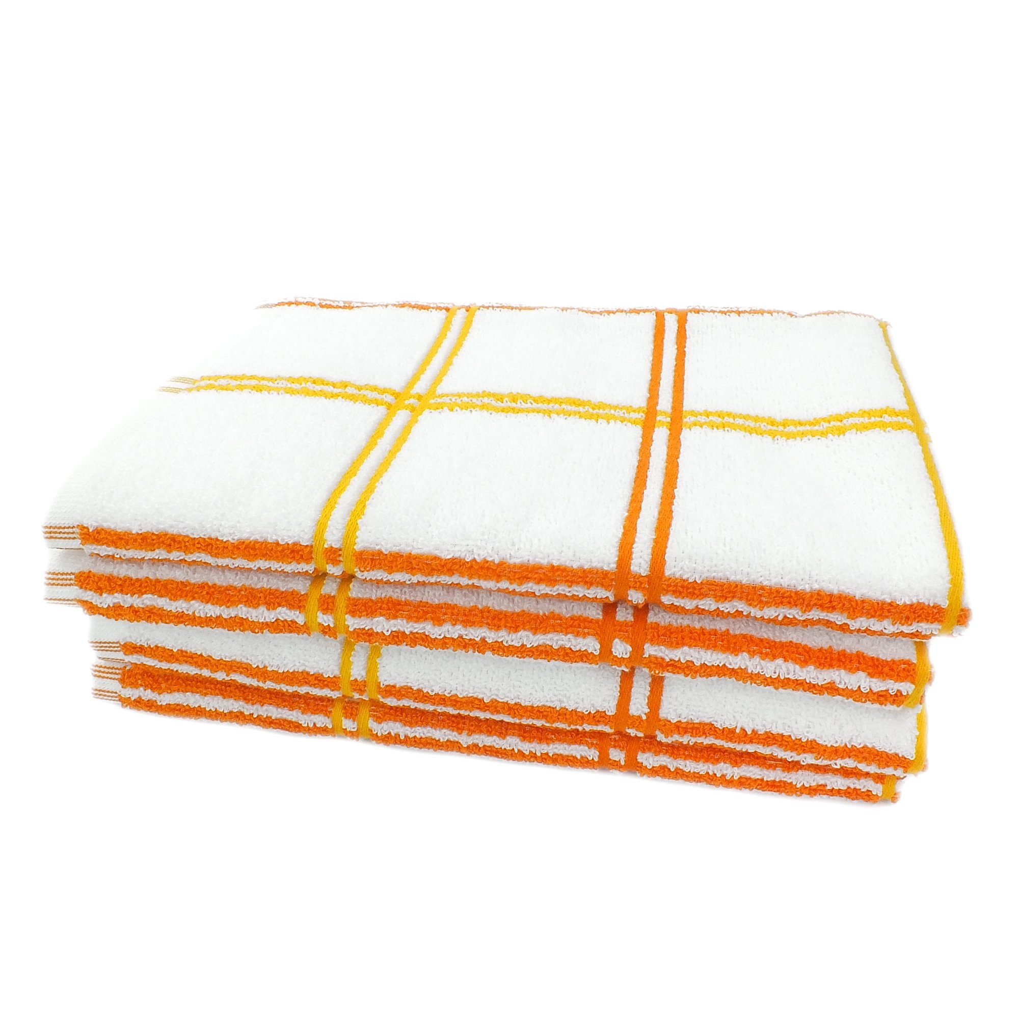 Lasa Home Geschirrtuch Pure, (Set, 4-tlg), 4er Pack Frottee Küchenhandtücher (4 Stück) ca. 50x50 cm Baumwolle Orange