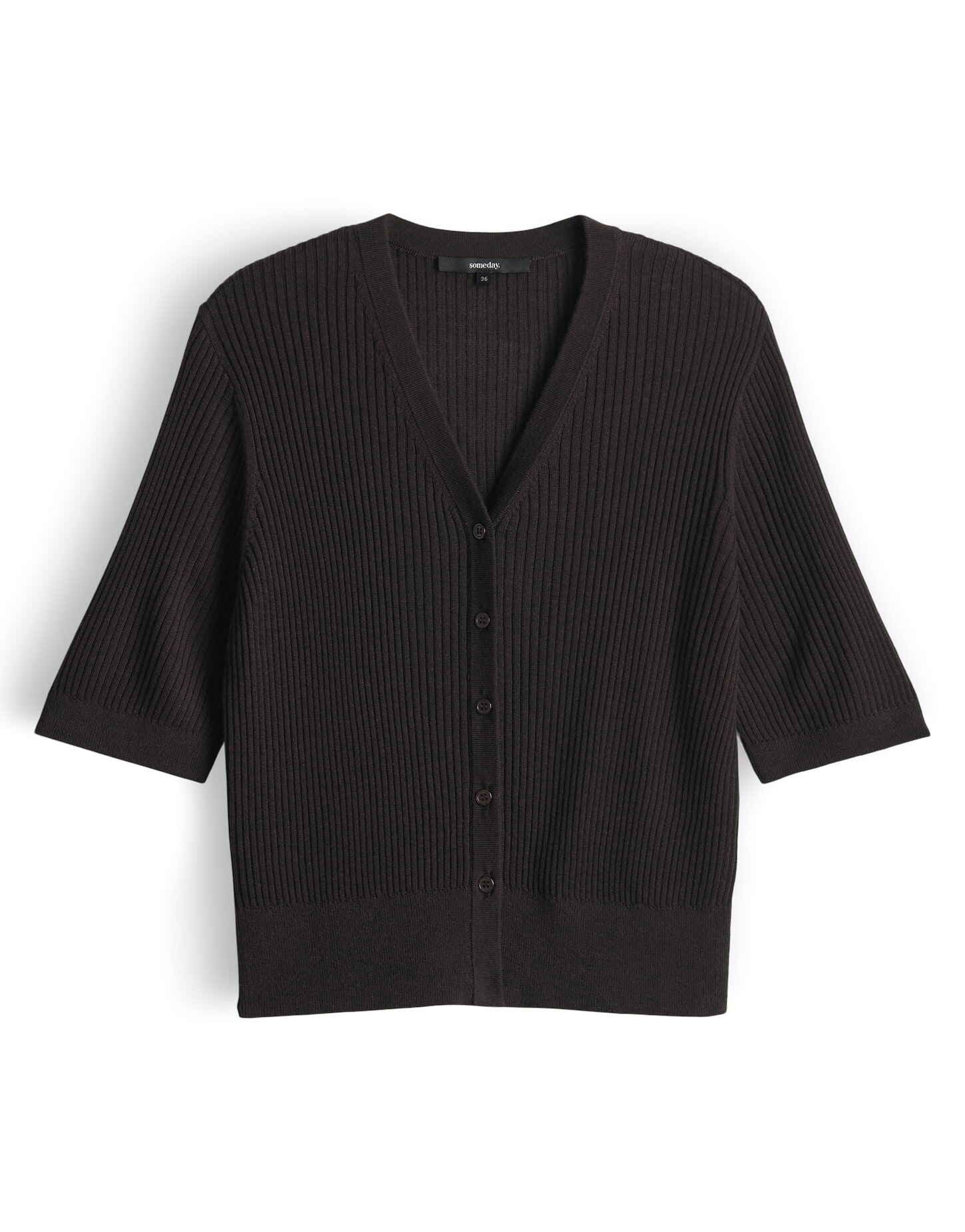 someday Cardigan Tilina aus Strick mit Rippstruktur Verkürzte Form mit Knopfleiste und modernem Look