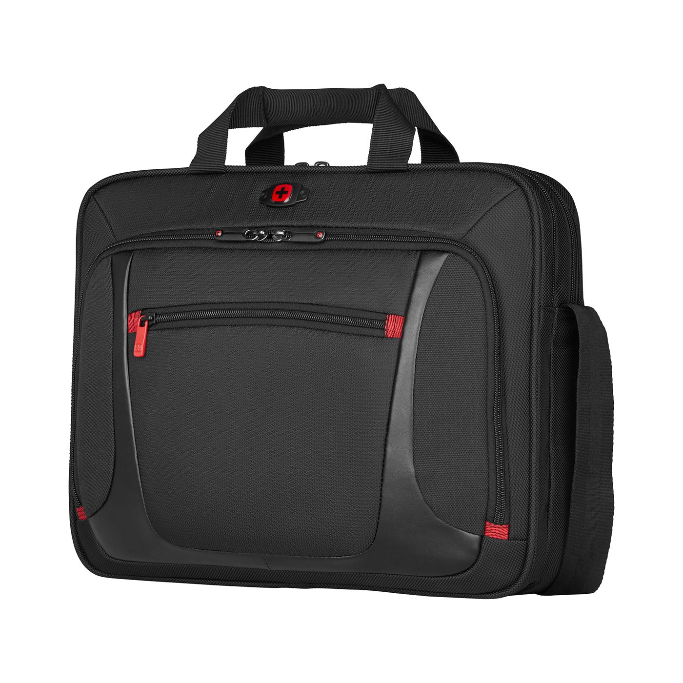 Wenger Laptoptasche Sensor 16 Zoll Laptop-Aktentasche mit Tablet-Fach, schwarz, Gepolstertes Laptop-Fach mit Anti-Kratz-Futter