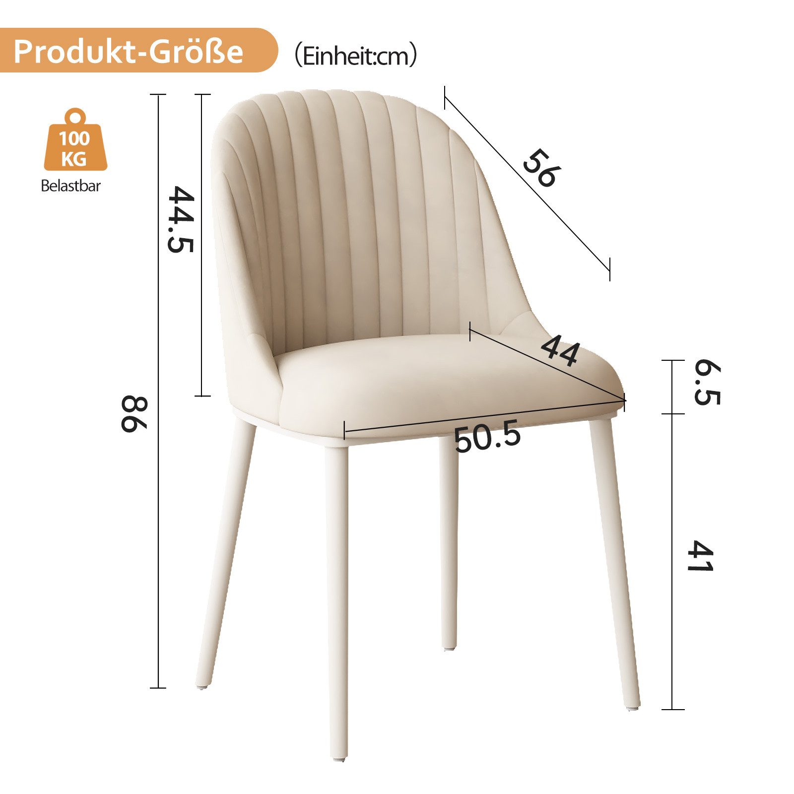 Guyii Esszimmerstuhl 4er Set, Polsterstuhl, Wohnzimmerstuhl, Küchenstuhl (4 St), Stabil, pflegeleicht & stilvoll für Esszimmer, Küche & Wohnzimmer