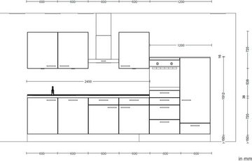 nobilia® Küchenzeile "Structura basic", vormontiert, Ausrichtung wählbar, Breite 360 cm, mit E-Geräten