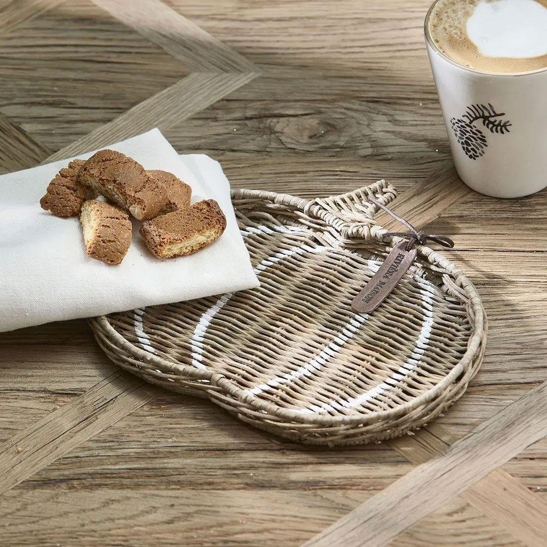 Rivièra Maison Tablett Minitablett Pumpkin Kübis Mini Tray Rattan