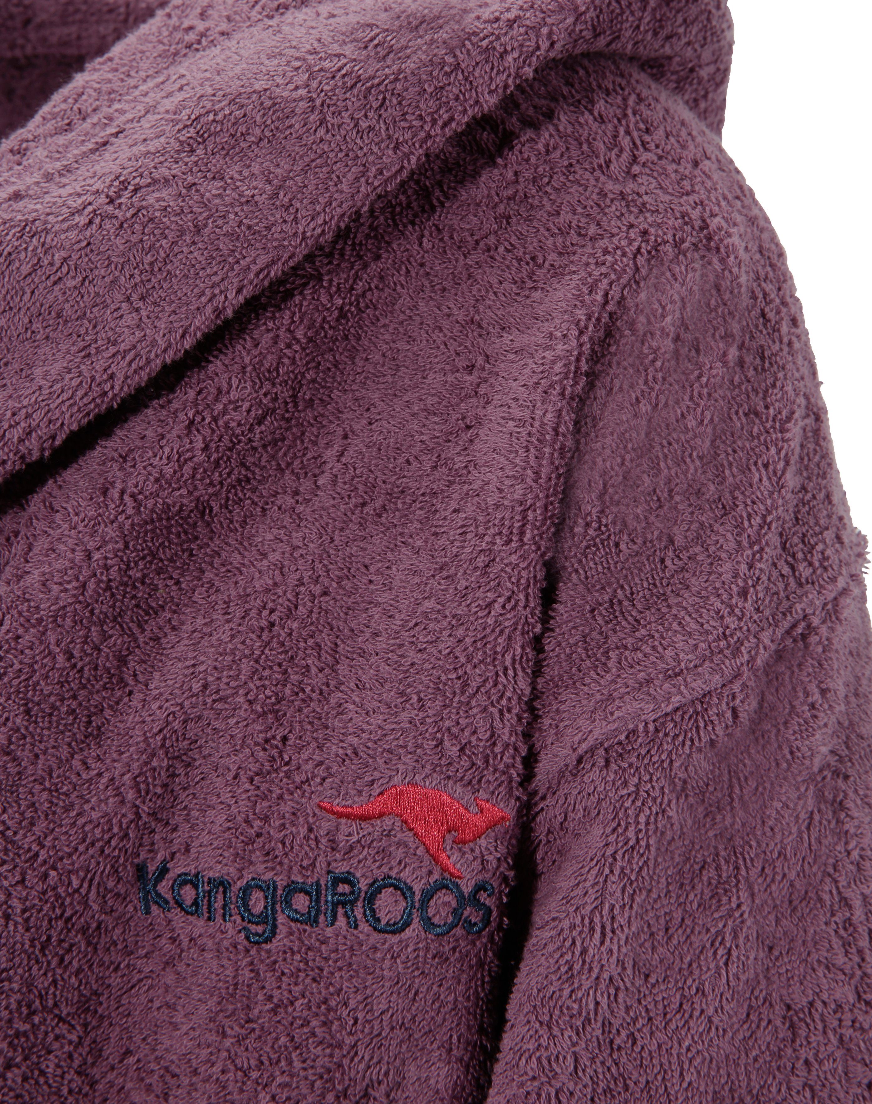 KangaROOS Unisex-Bademantel Cassidy, für Damen & Herren, Standardlänge & Überlänge, Langform, Walkfrottee, Kapuze, Gürtel, mit Taschen, Männer und Frauen, Baumw – Bild 5 von 5