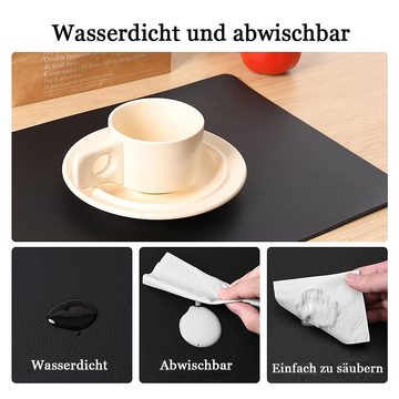 Platzset, Platzsets Schwarz 4er Sets Abwaschbar Wasserdicht 45x30cm, zggzerg, hitzebeständige Temperatur der Tischmatte beträgt bis zu 80 ° C.