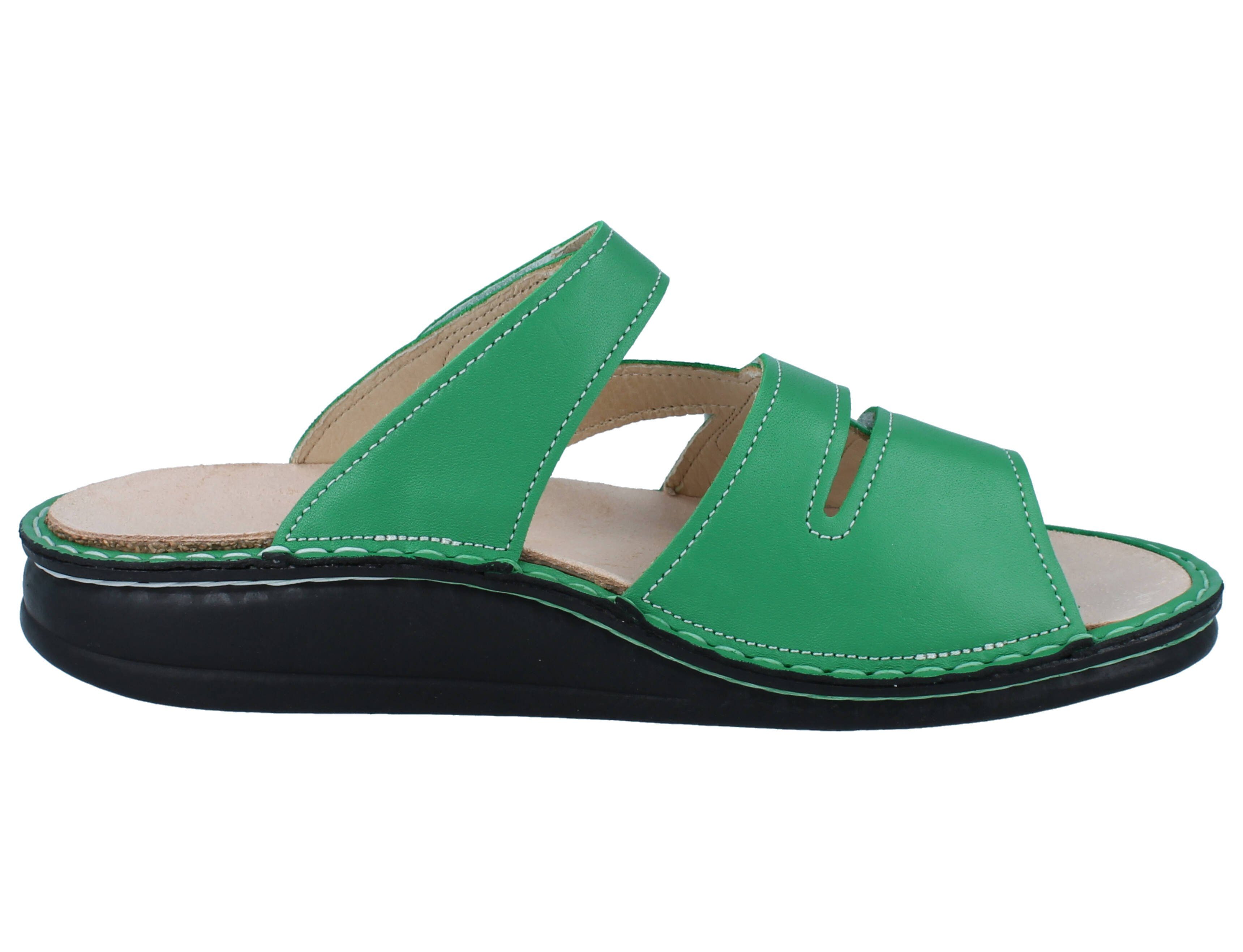 Finn Comfort FINN COMFORT Agueda Damen Pantolette grün Glattleder - Größe: 38 Pantolette Wechselfußbett