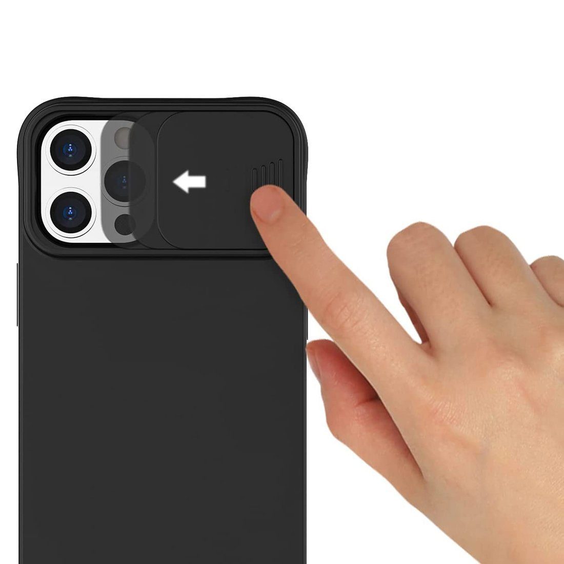 cofi1453 Handyhülle 360 Grad Schutz CamShield Silikon kompatibel mit iPhone 12 Pro, Cover Schutzhülle