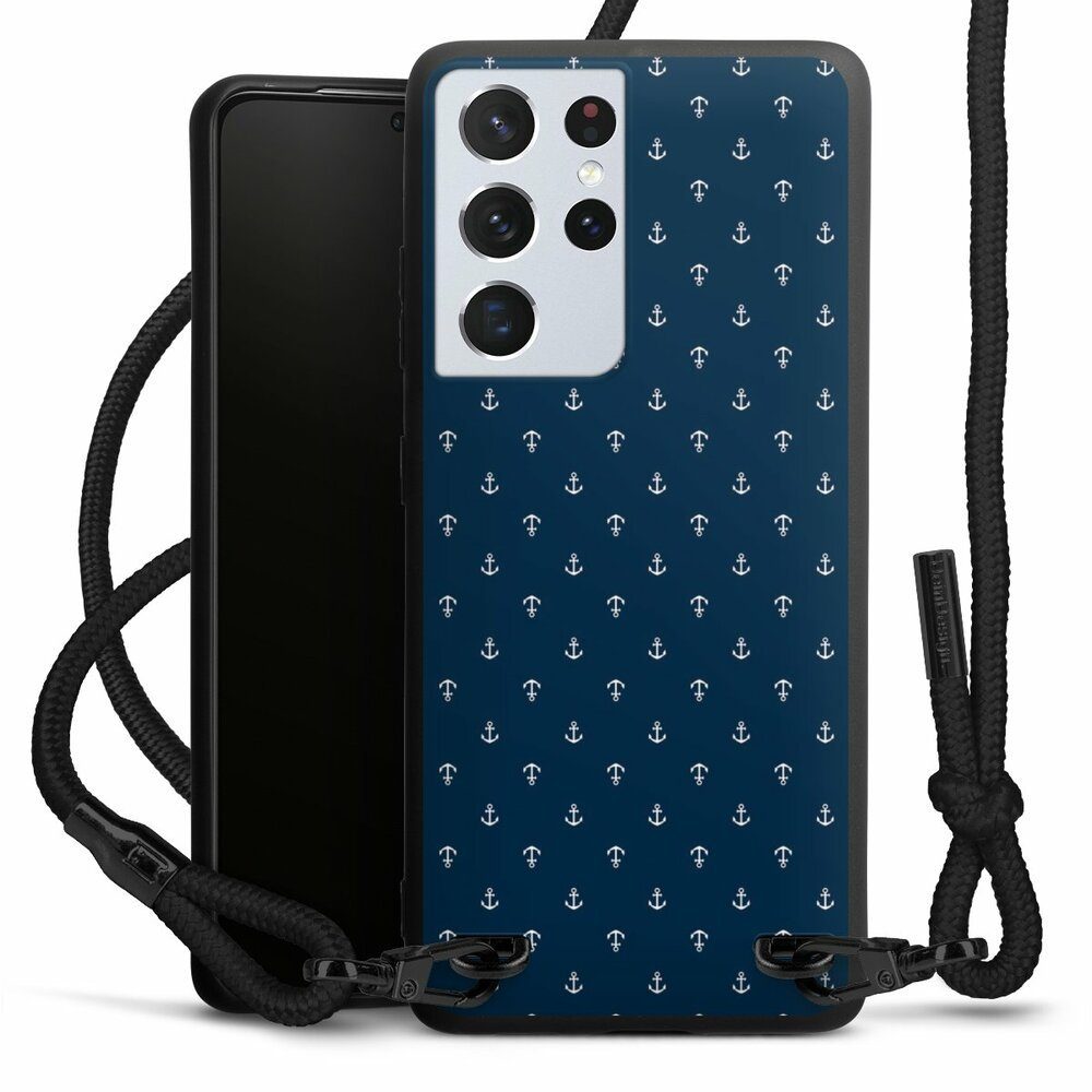 DeinDesign Handyhülle Anker Segeln Muster Anchors Dark, Samsung Galaxy S21 Ultra 5G Premium