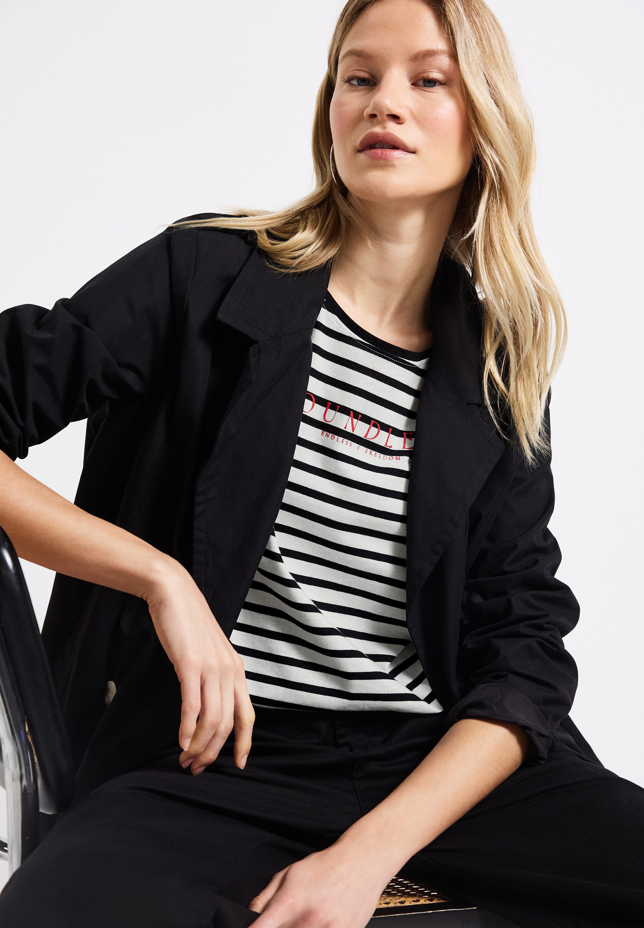 STREET ONE Kurzarmshirt im Streifen-Look mit günstig online kaufen