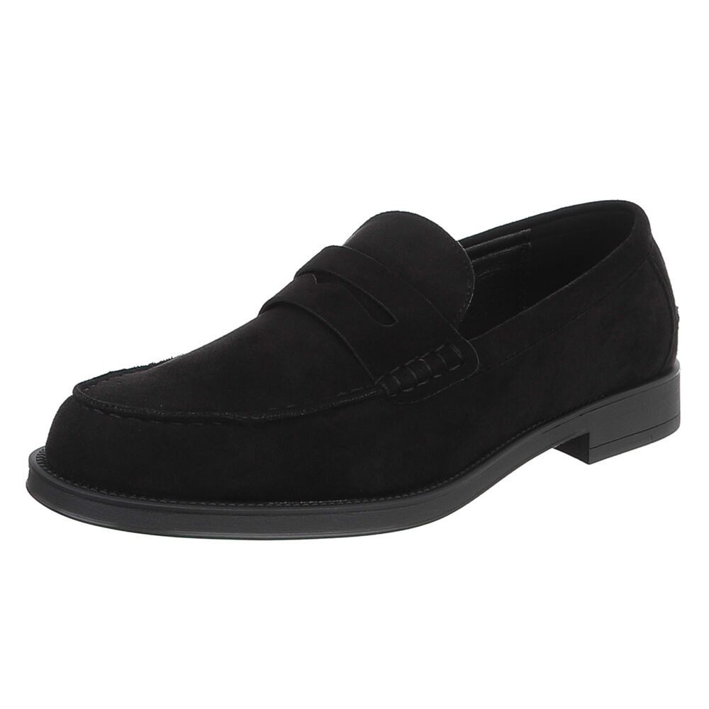 Coolwalk Herren Loafer Pennyloafer Slip-On elegant Freizeit Slipper (91917776) Blockabsatz Slipper in Schwarz